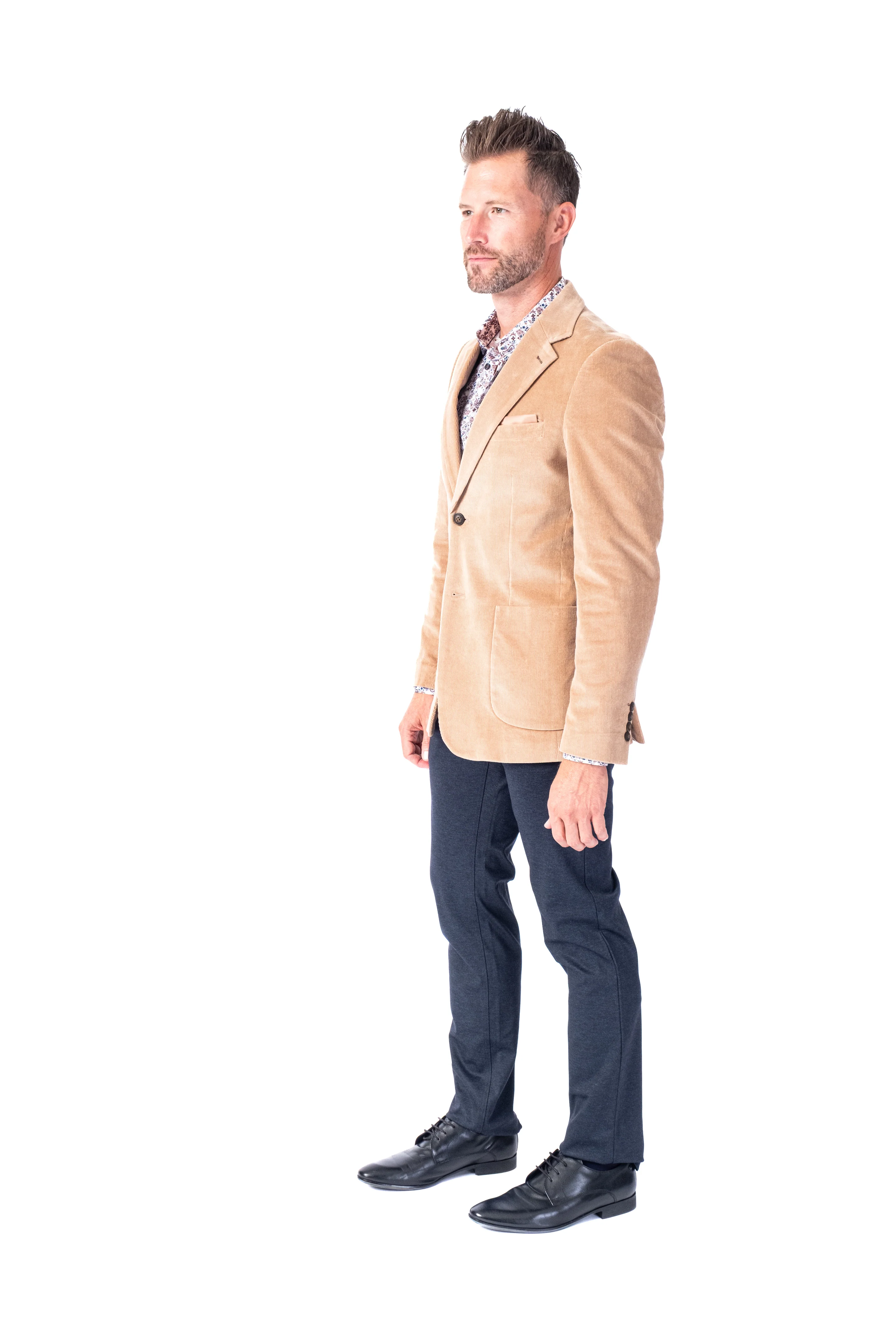 Cord Patch Pocket Blazer - Beige - Image 3