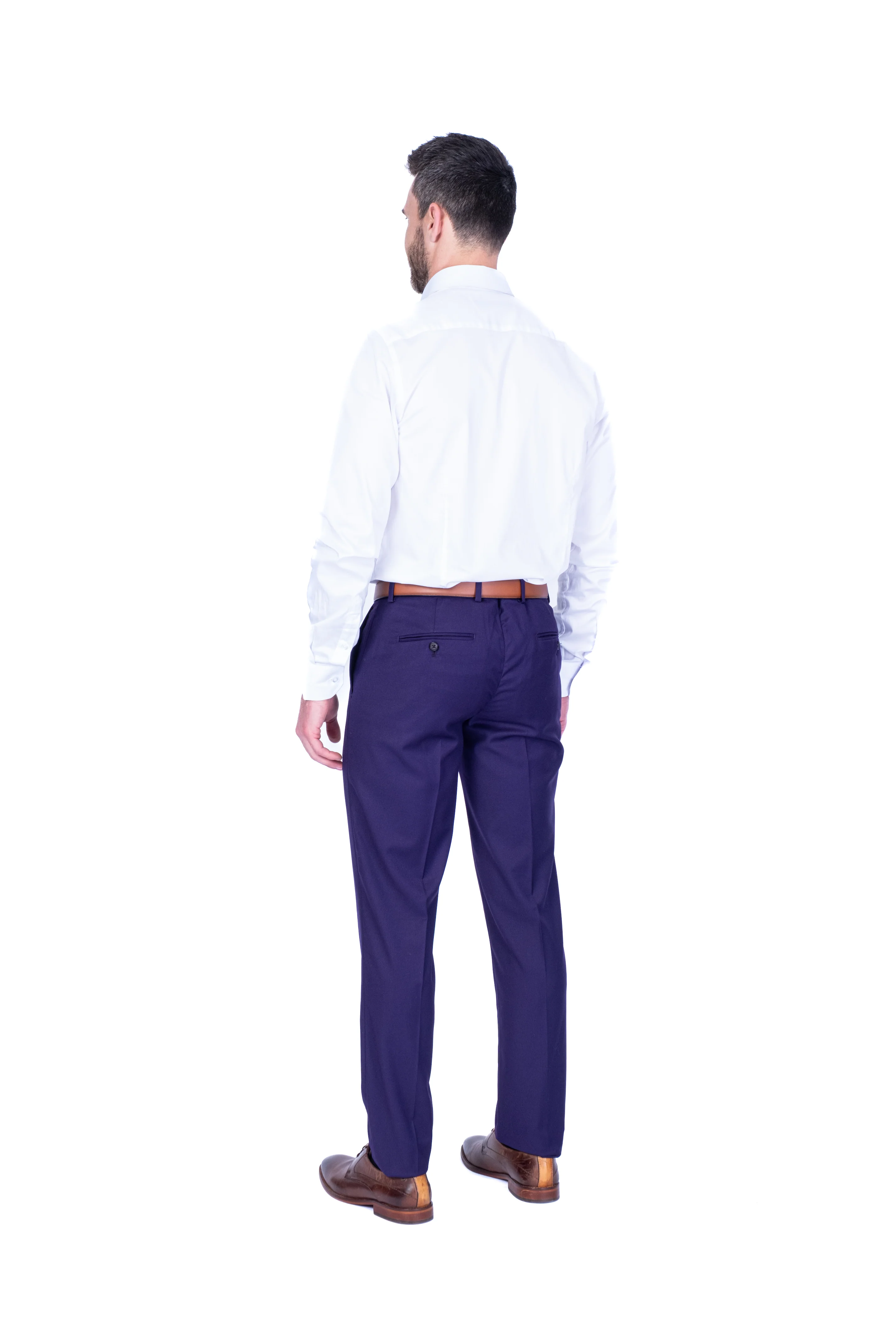 Cotton Satin Finish Solid Dress Shirt - White - Image 3
