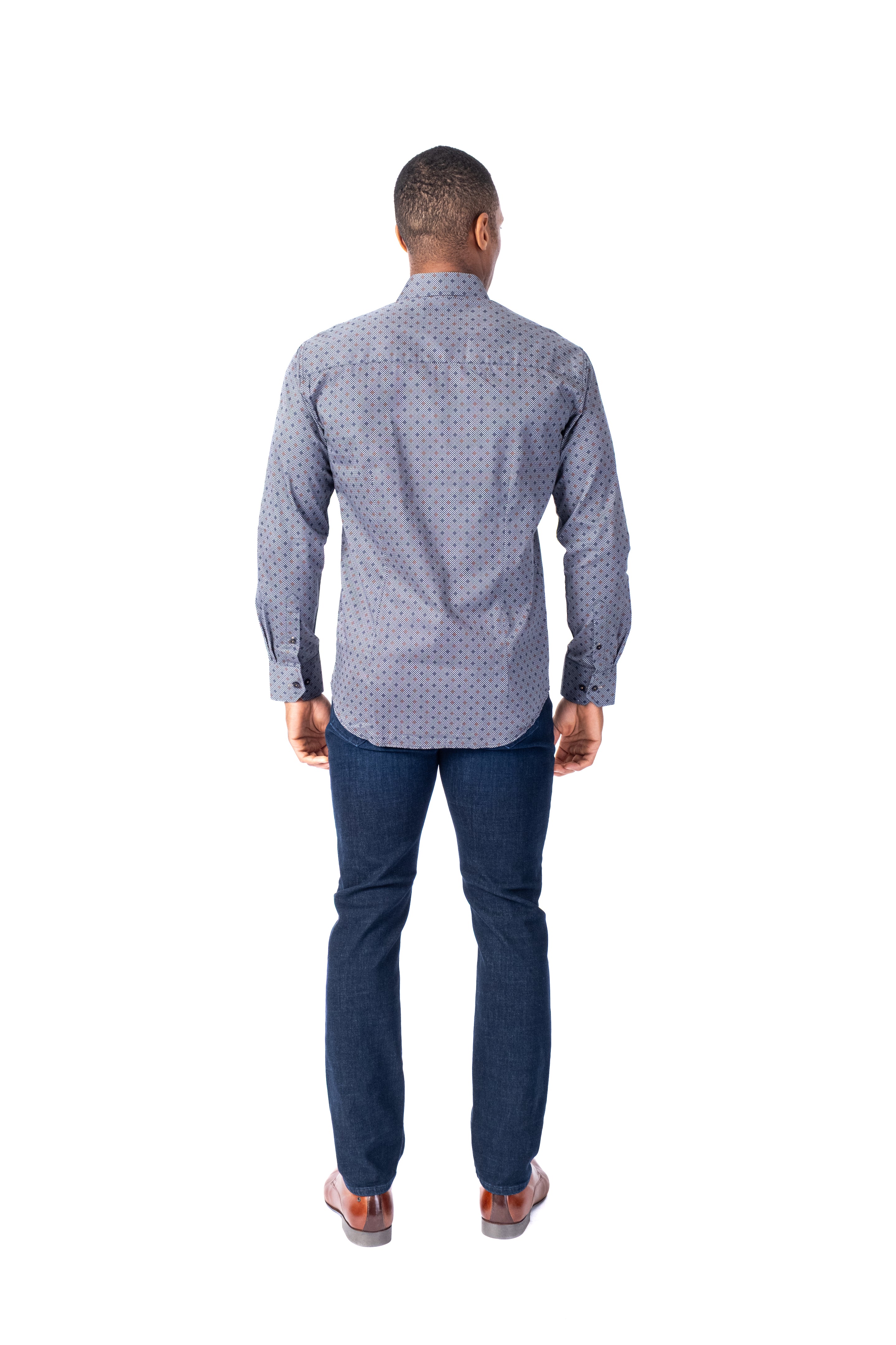 Diamond Print "Charm" Sport Shirt - Black - Image 4