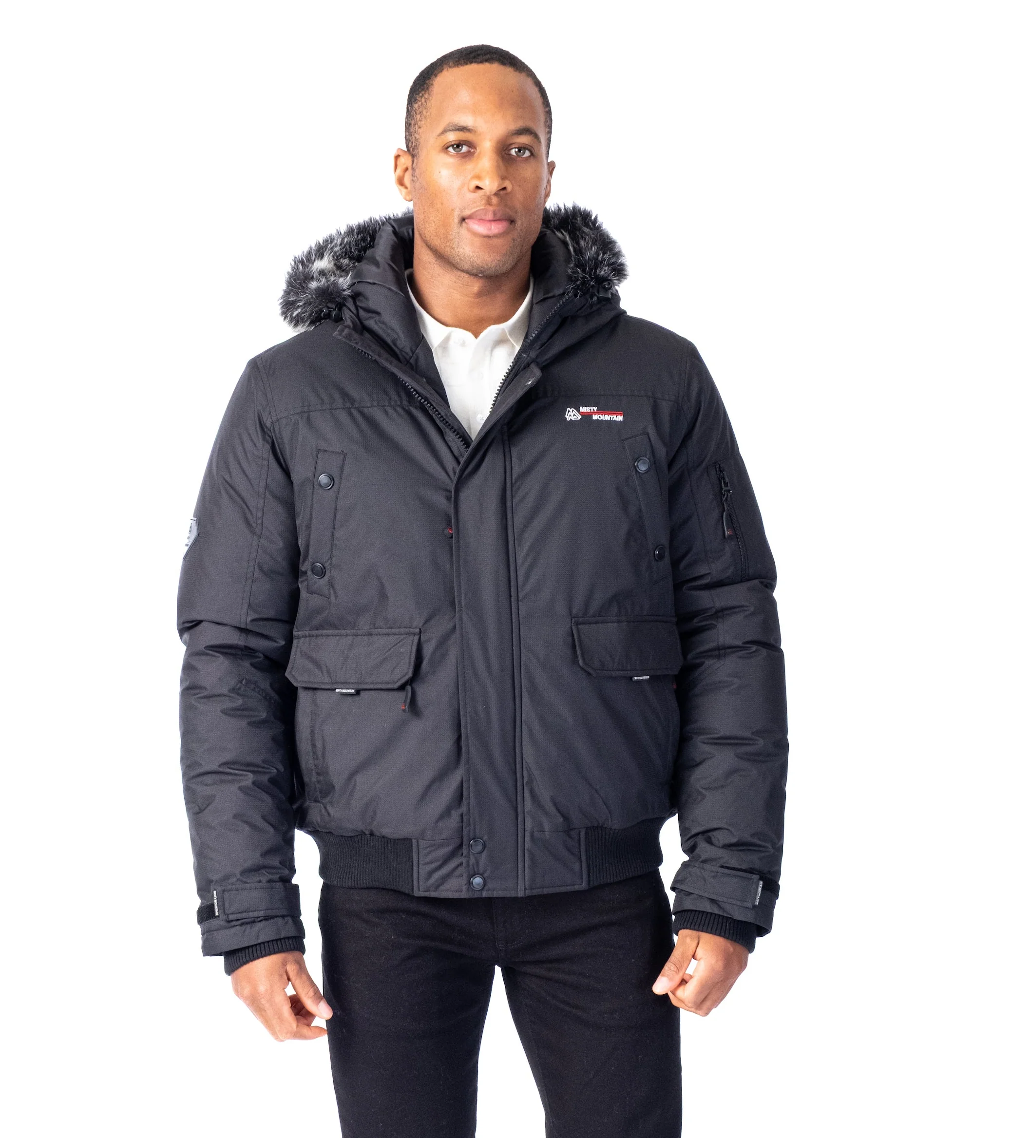 Hooded Bomber Jacket "Crossfire" - Black
