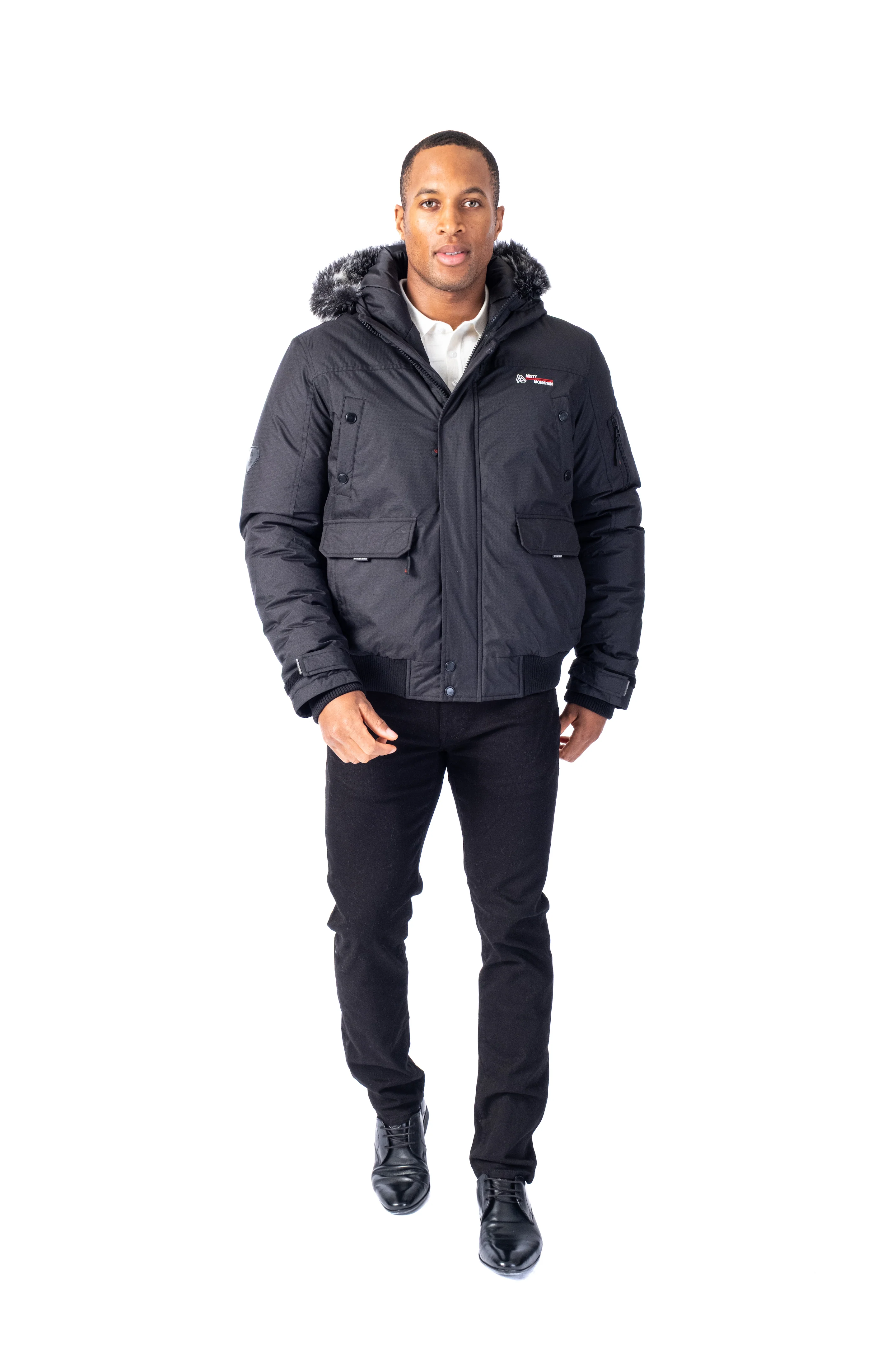 Hooded Bomber Jacket "Crossfire" - Black - Image 2