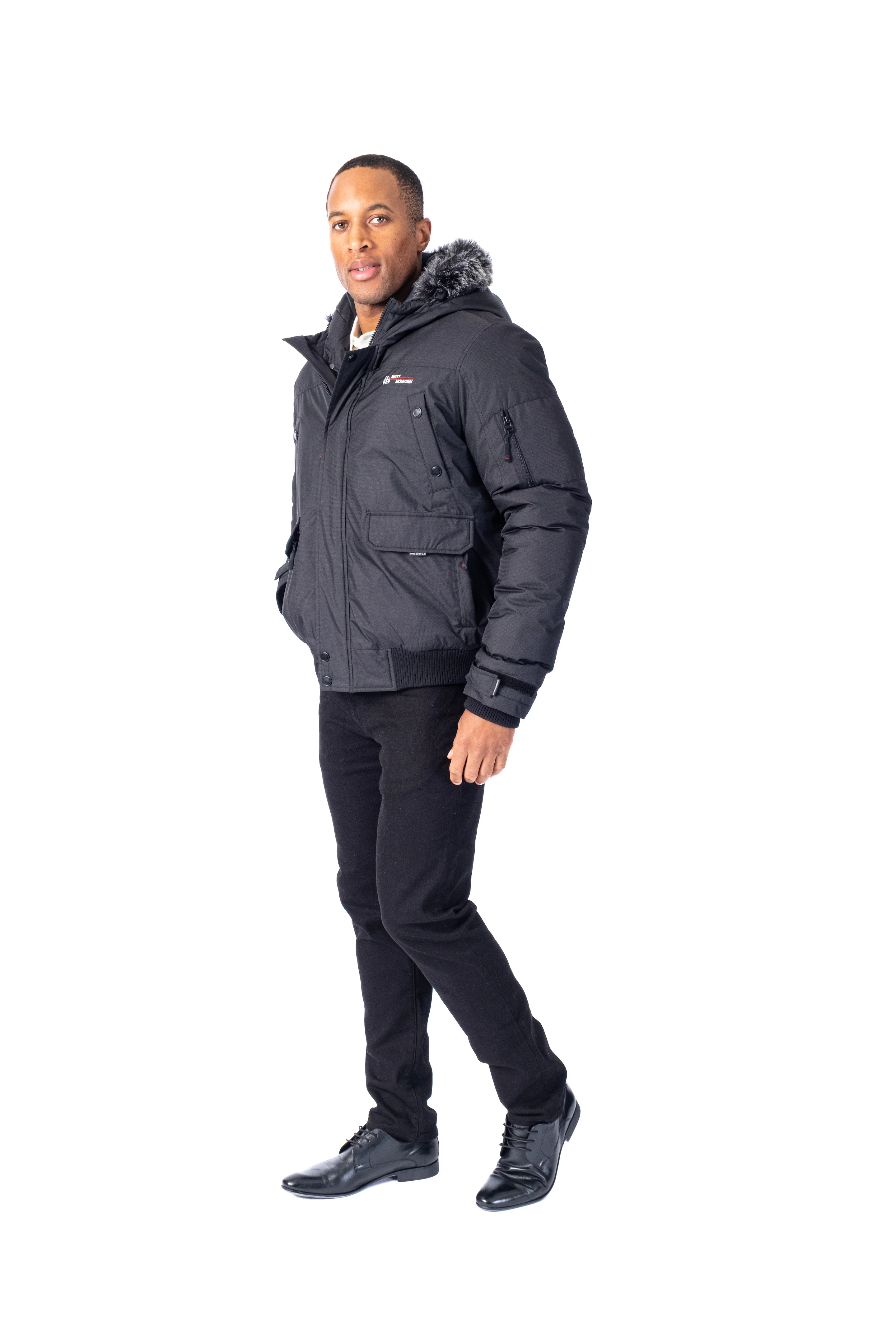 Hooded Bomber Jacket "Crossfire" - Black - Image 3