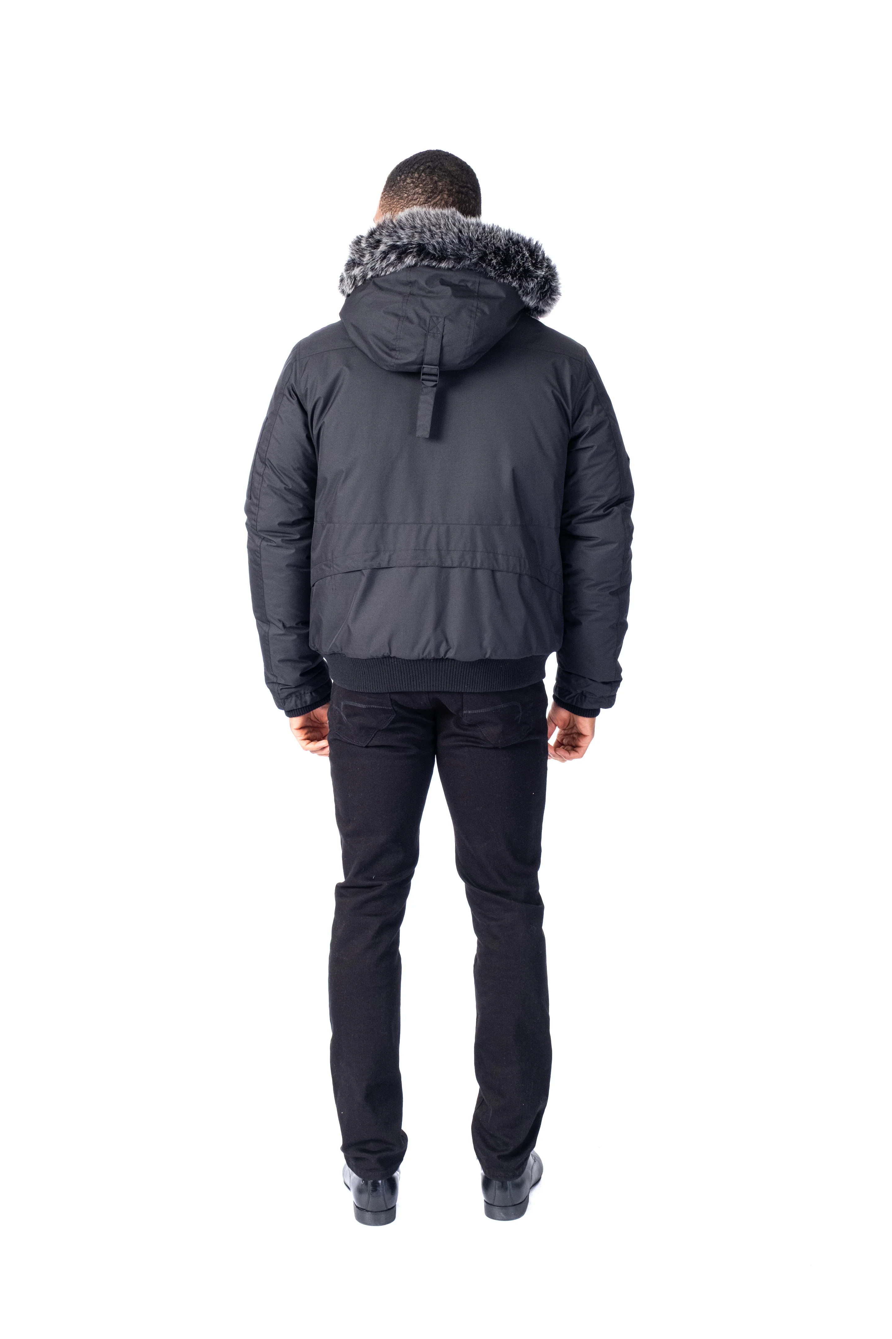Hooded Bomber Jacket "Crossfire" - Black - Image 4