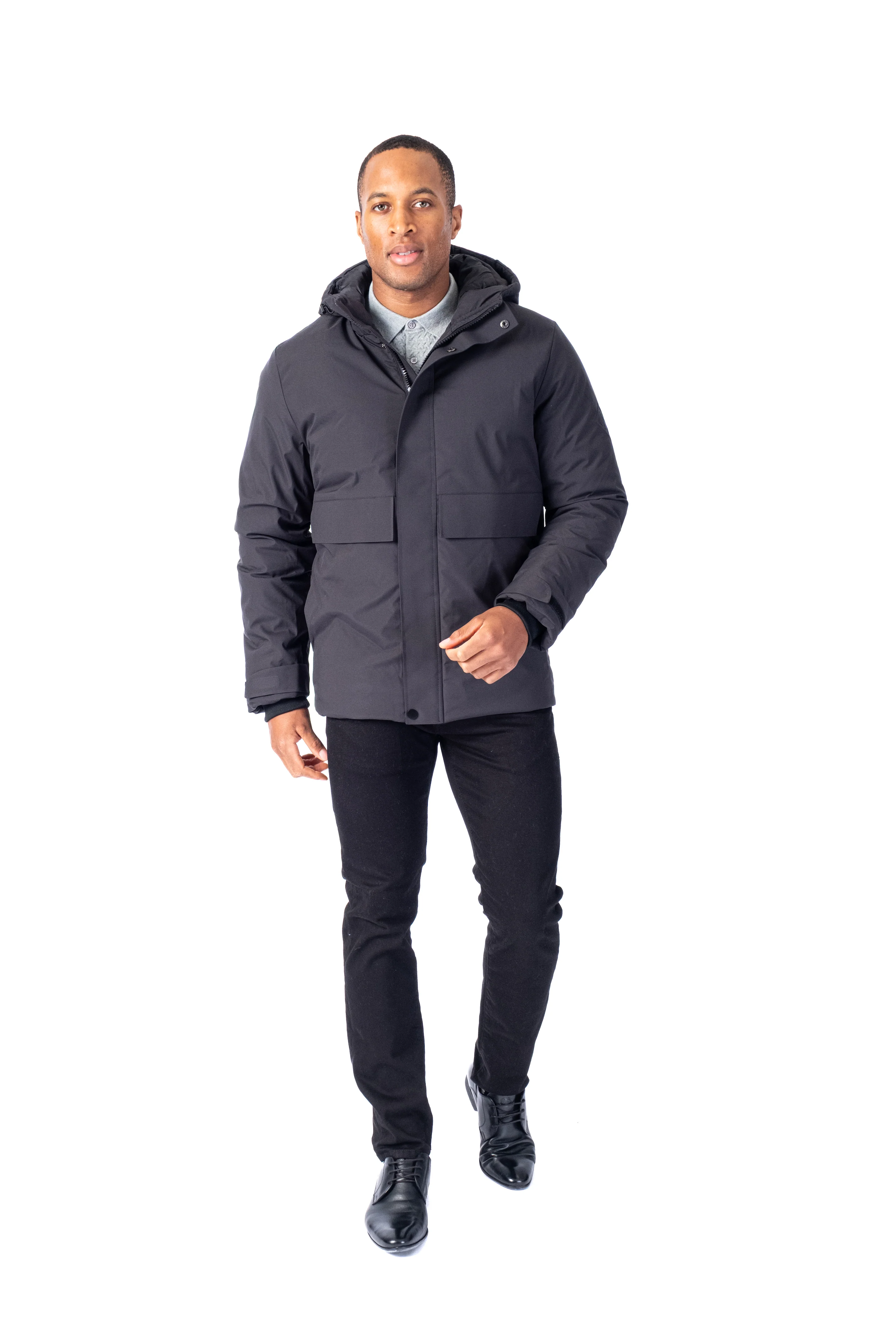 Light Weight Tech Puffer Bomber - Black - Image 2