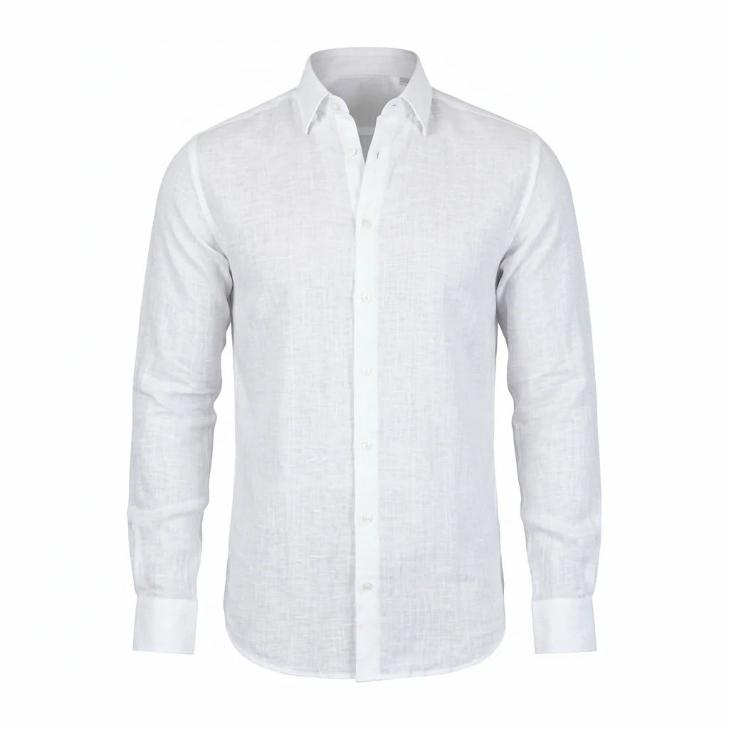 Linen/Cotton Sport Shirt - White - Image 4