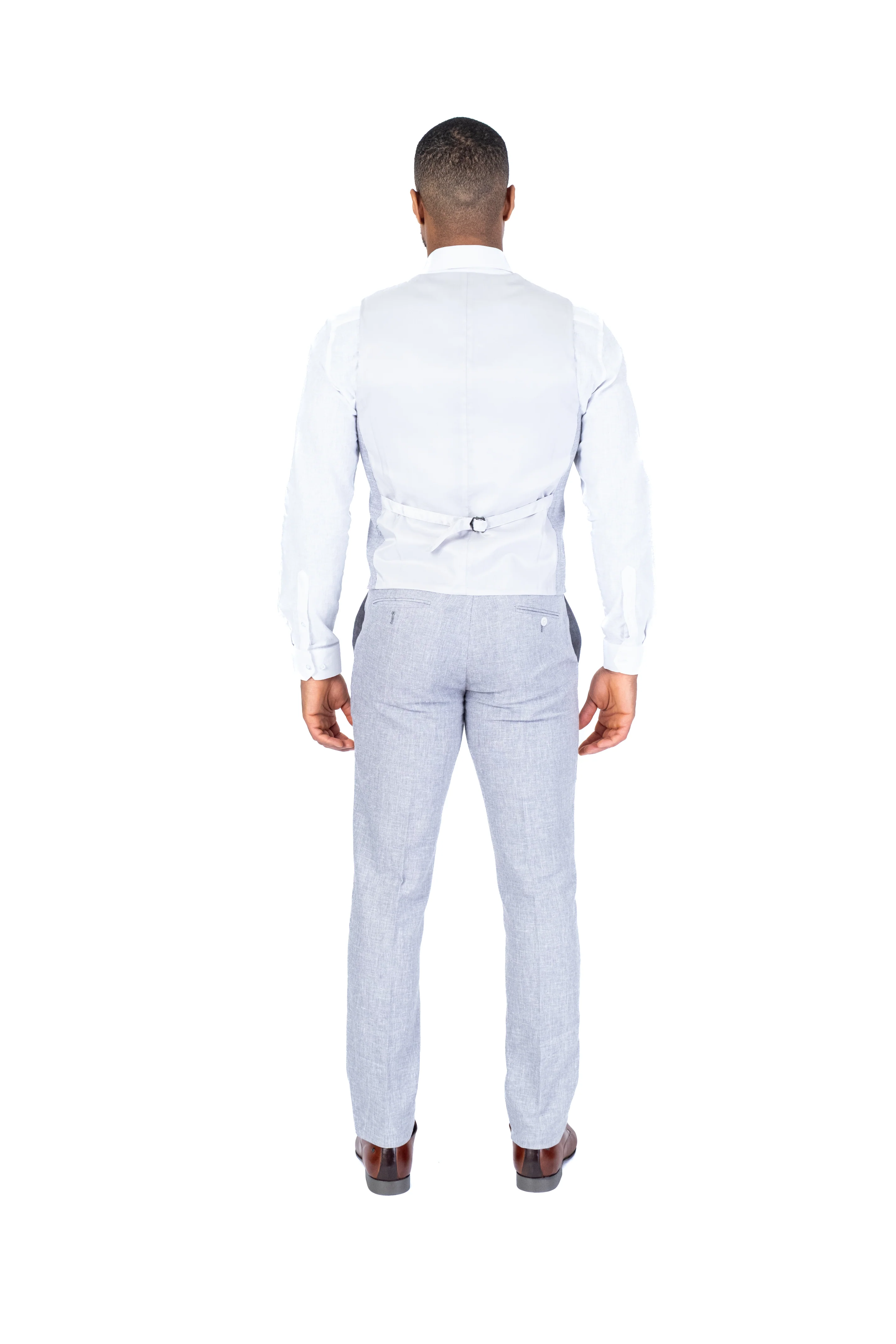 Linen Dress Pant Separate - Light Grey - Image 5