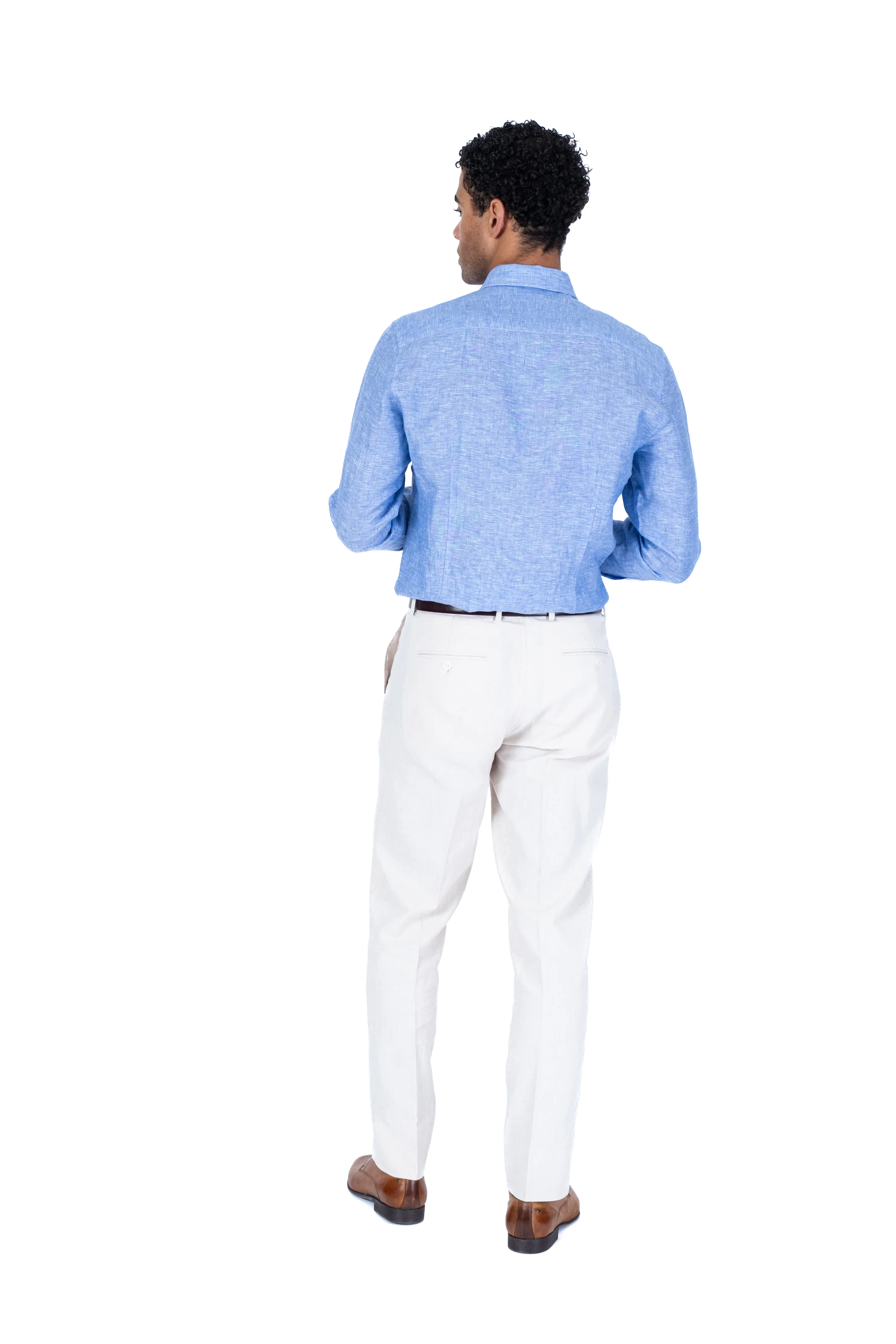 Linen Dress Pant Separate - Off White - Image 4