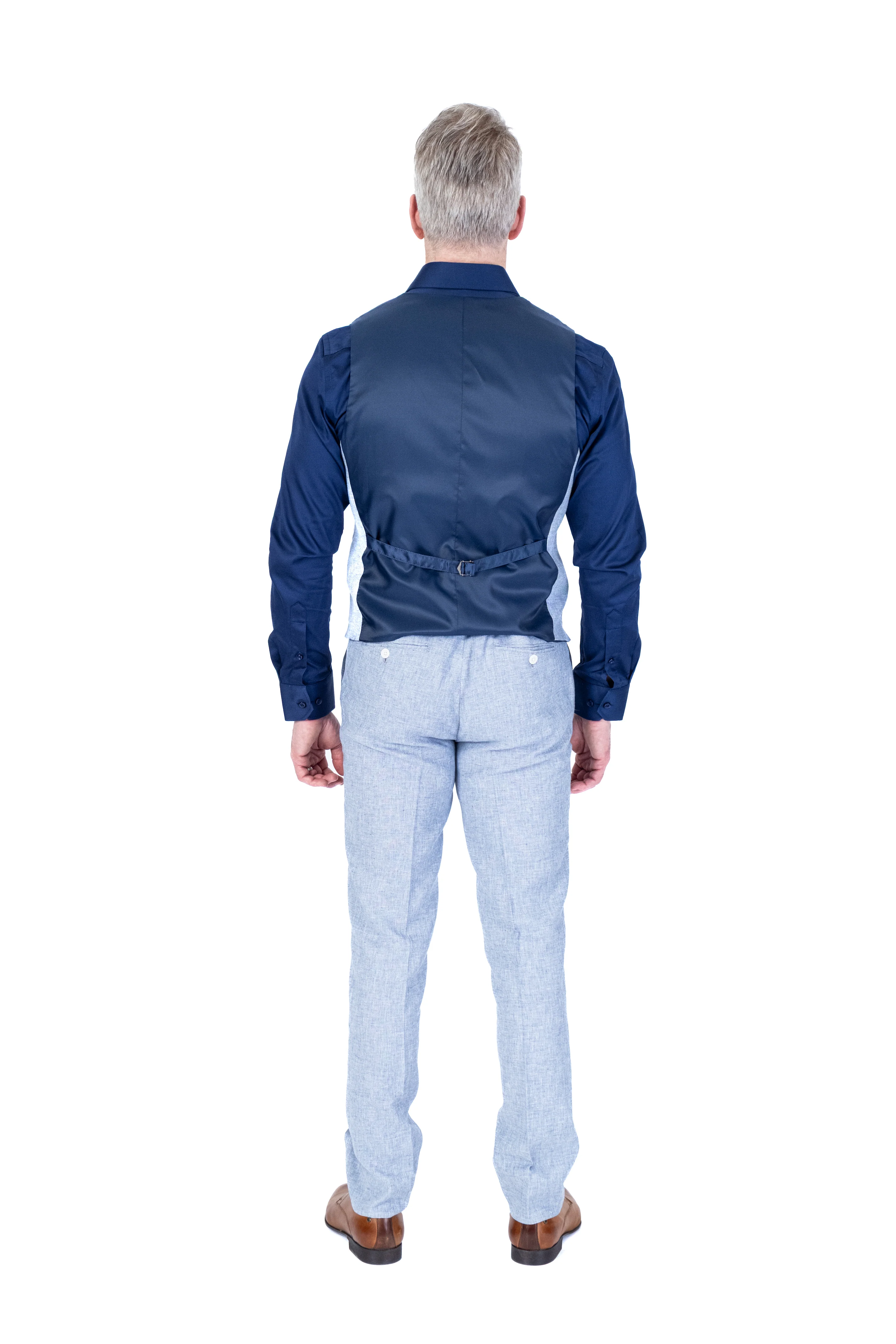 Linen Vest Separate - Blue - Image 3