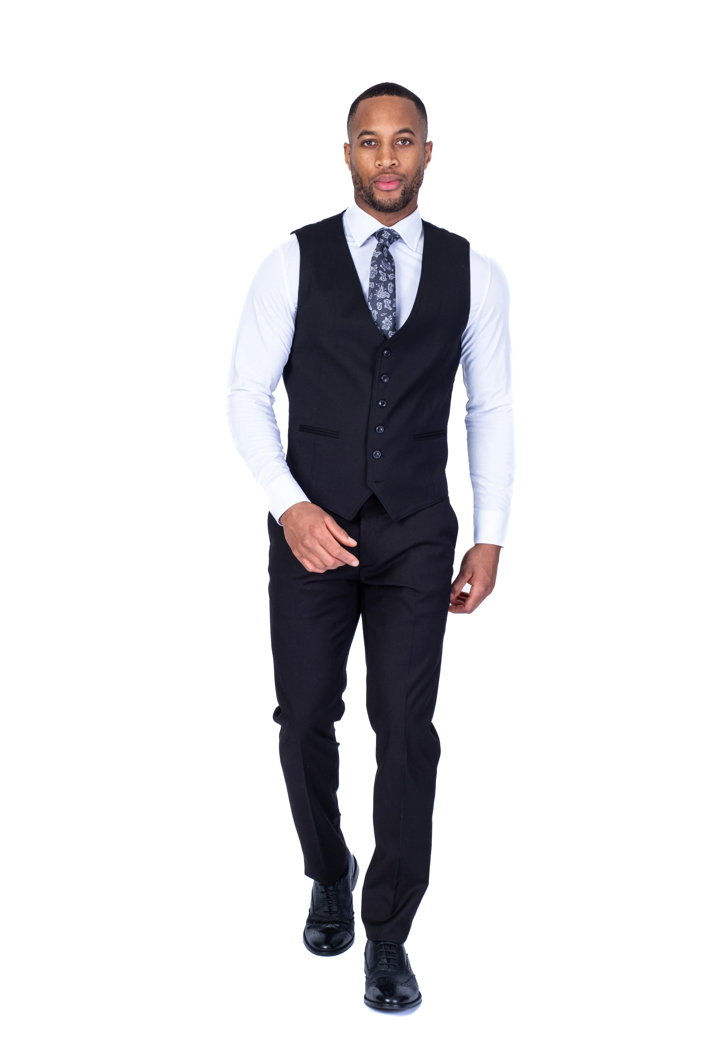 Modern Fit 3pc Solid Suit - Black - Image 4