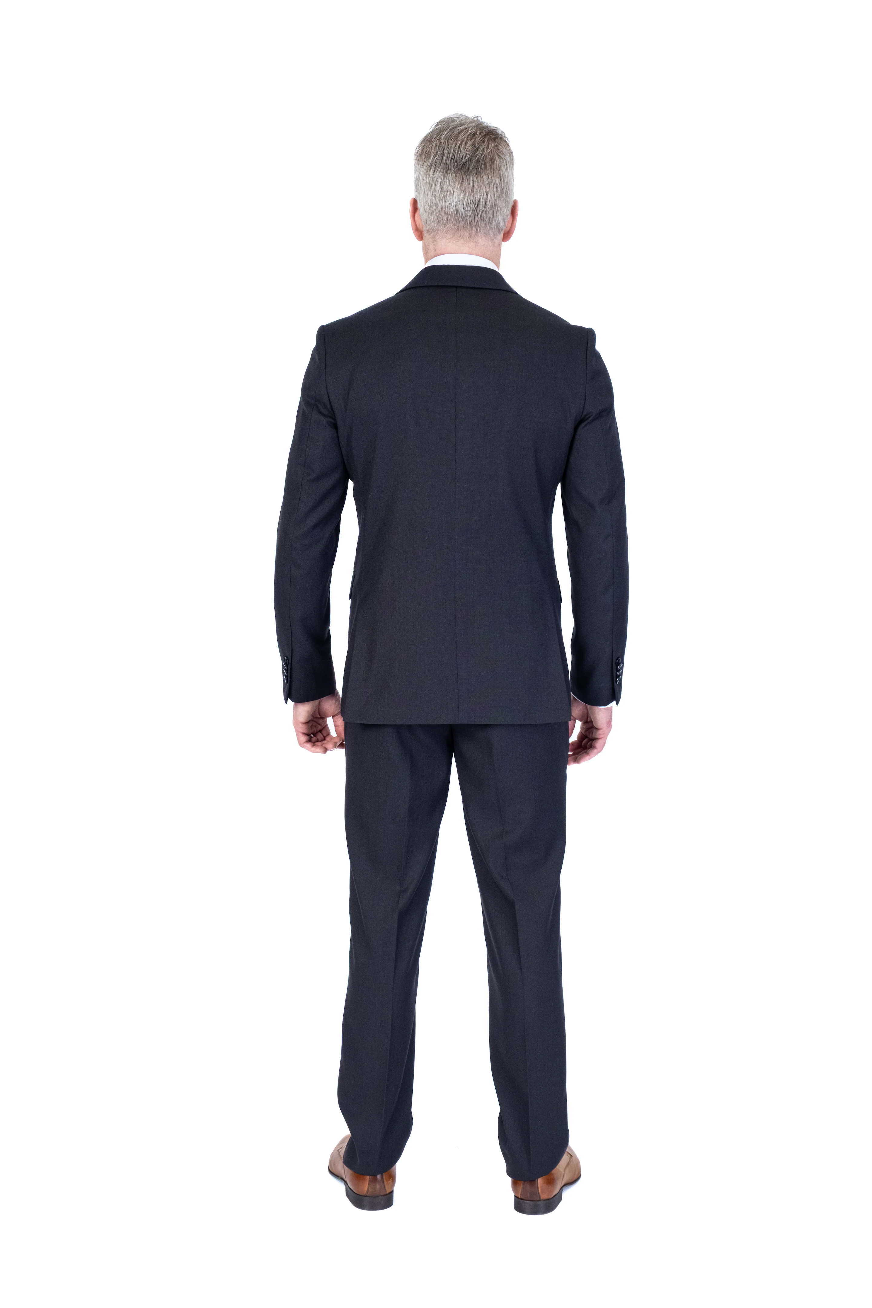 Modern Slim Fit Tonal Neat Suit - Black - Image 3