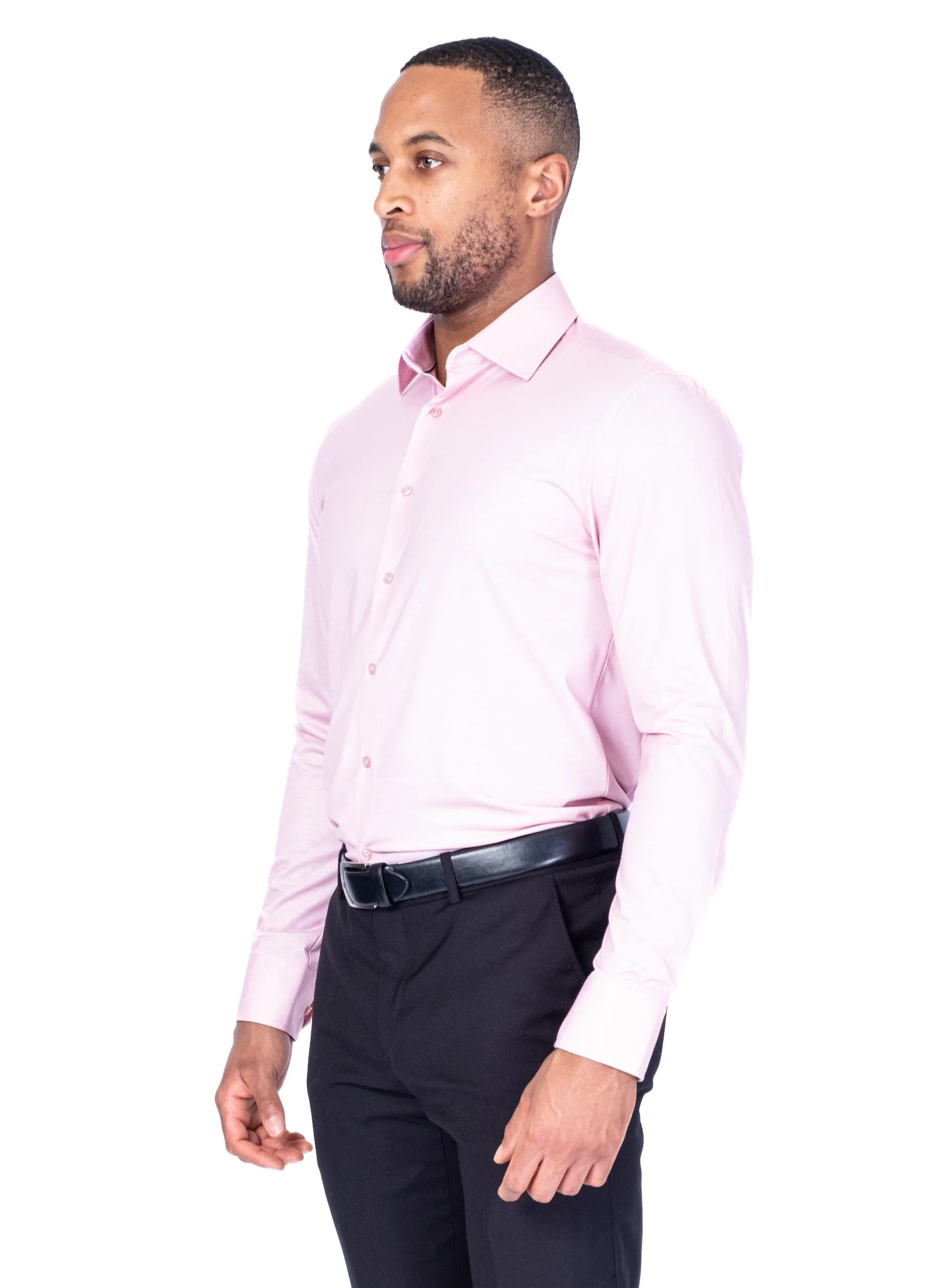Performance Stretch Solid Dress Shirt - Light Pink - Image 2