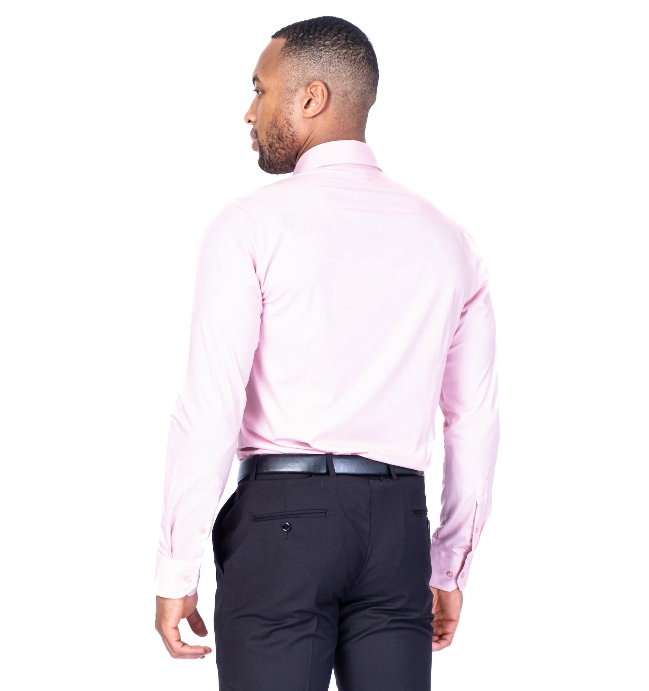 Performance Stretch Solid Dress Shirt - Light Pink - Image 3