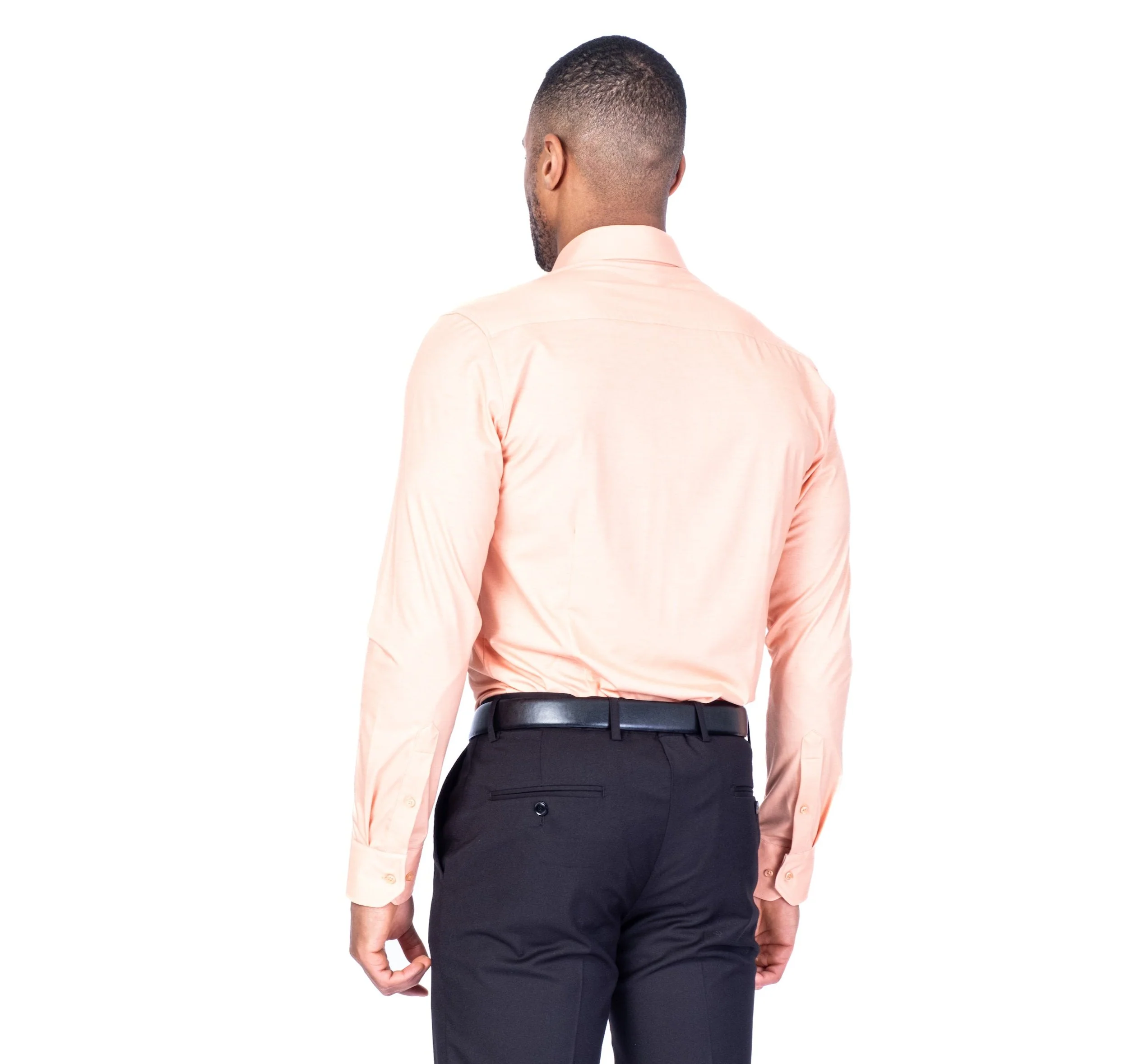 Performance Stretch Solid Dress Shirt - Mango - Image 3