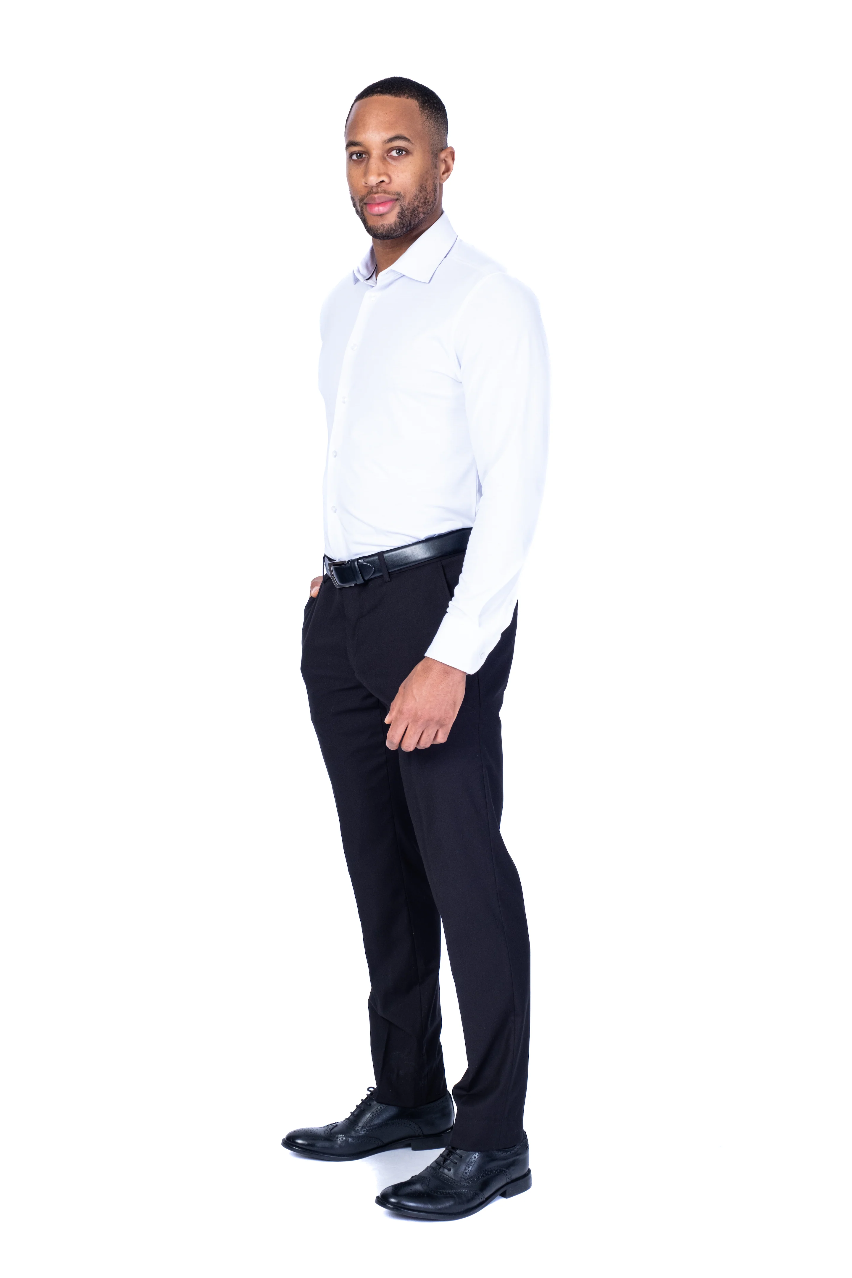 Performance Stretch Solid Dress Shirt - White - Image 4
