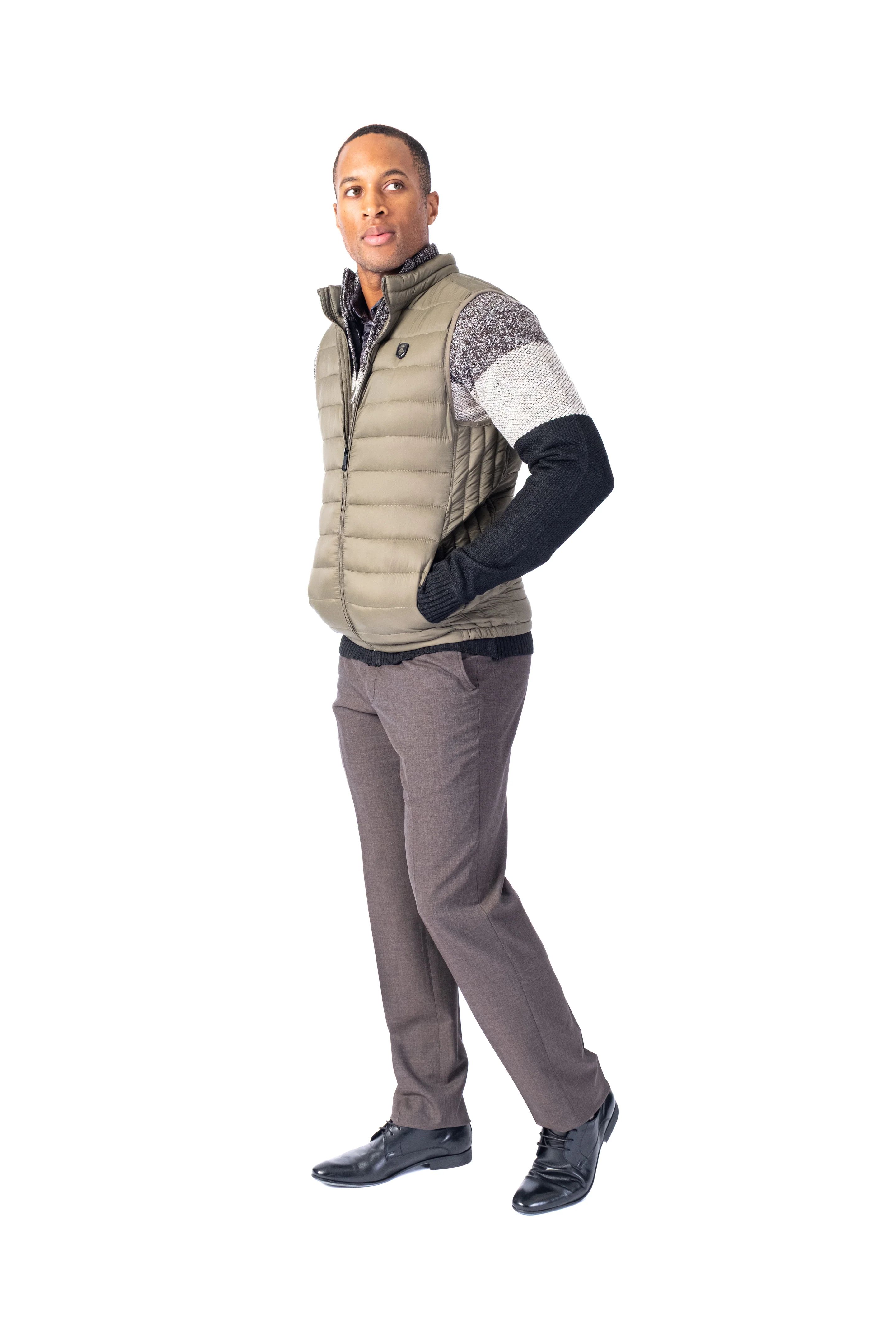Quilted Nylon Vest - Olive - Image 3