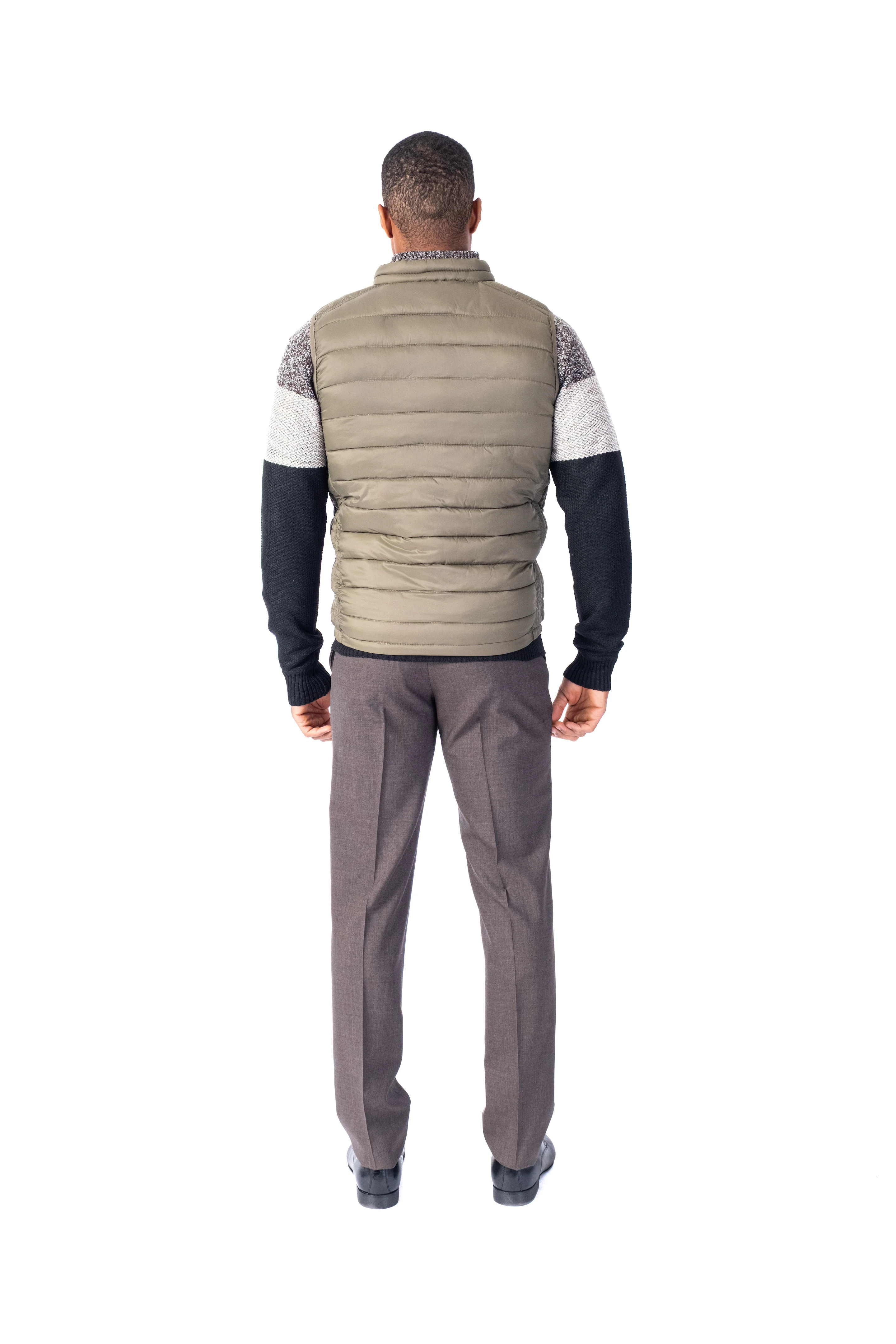 Quilted Nylon Vest - Olive - Image 4