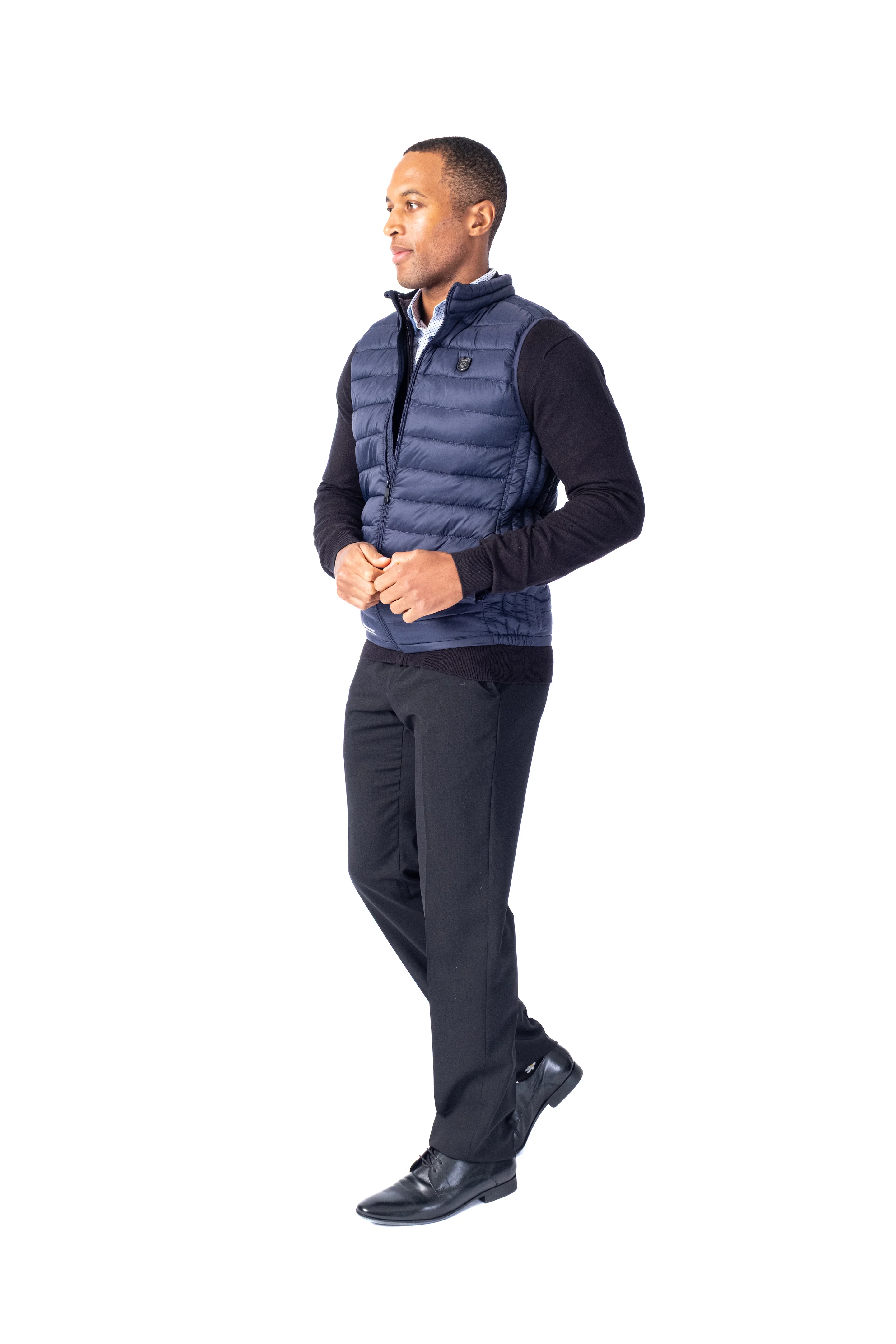 Quilted Nylon Vest - Navy - Image 3