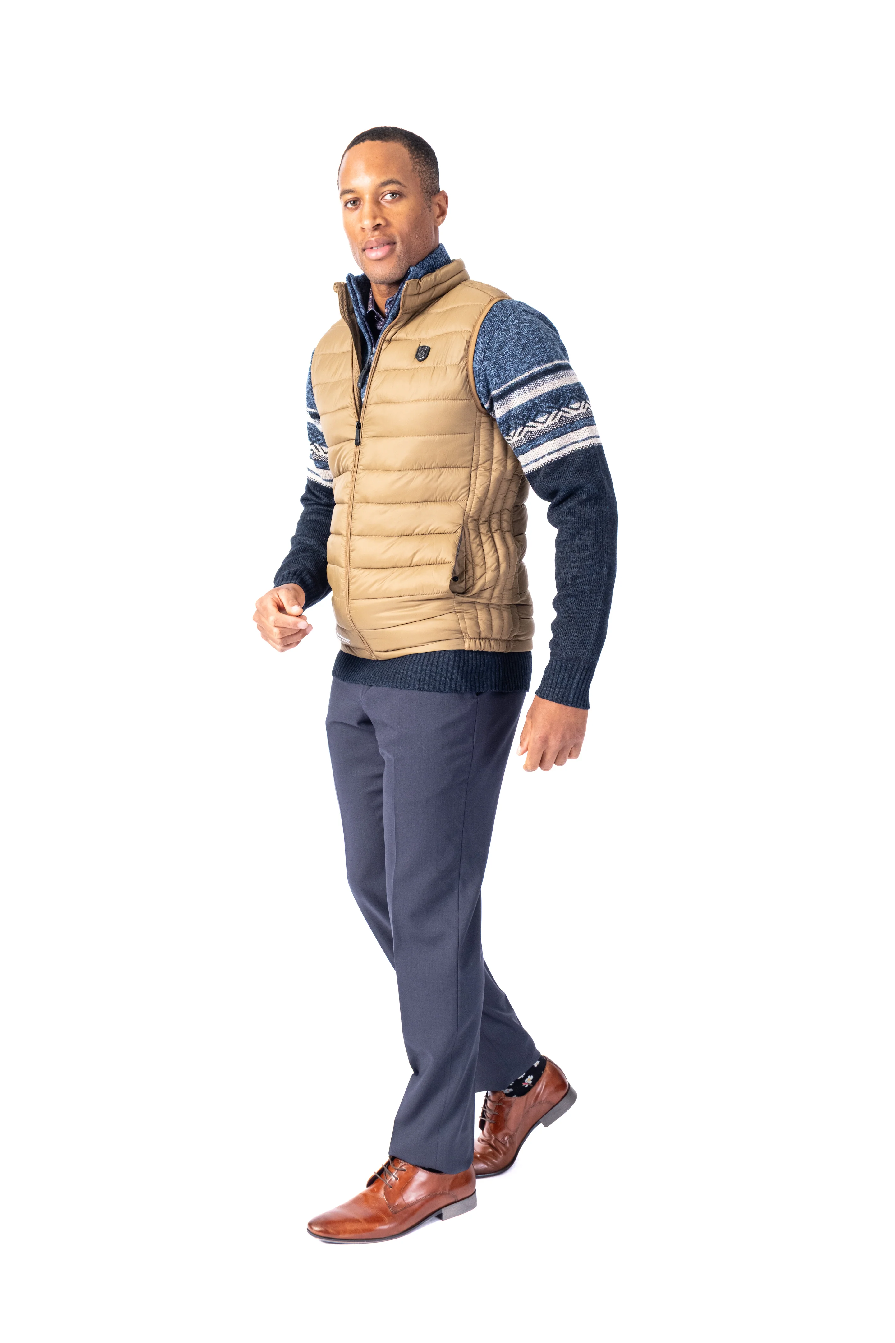 Quilted Nylon Vest - Tan - Image 3