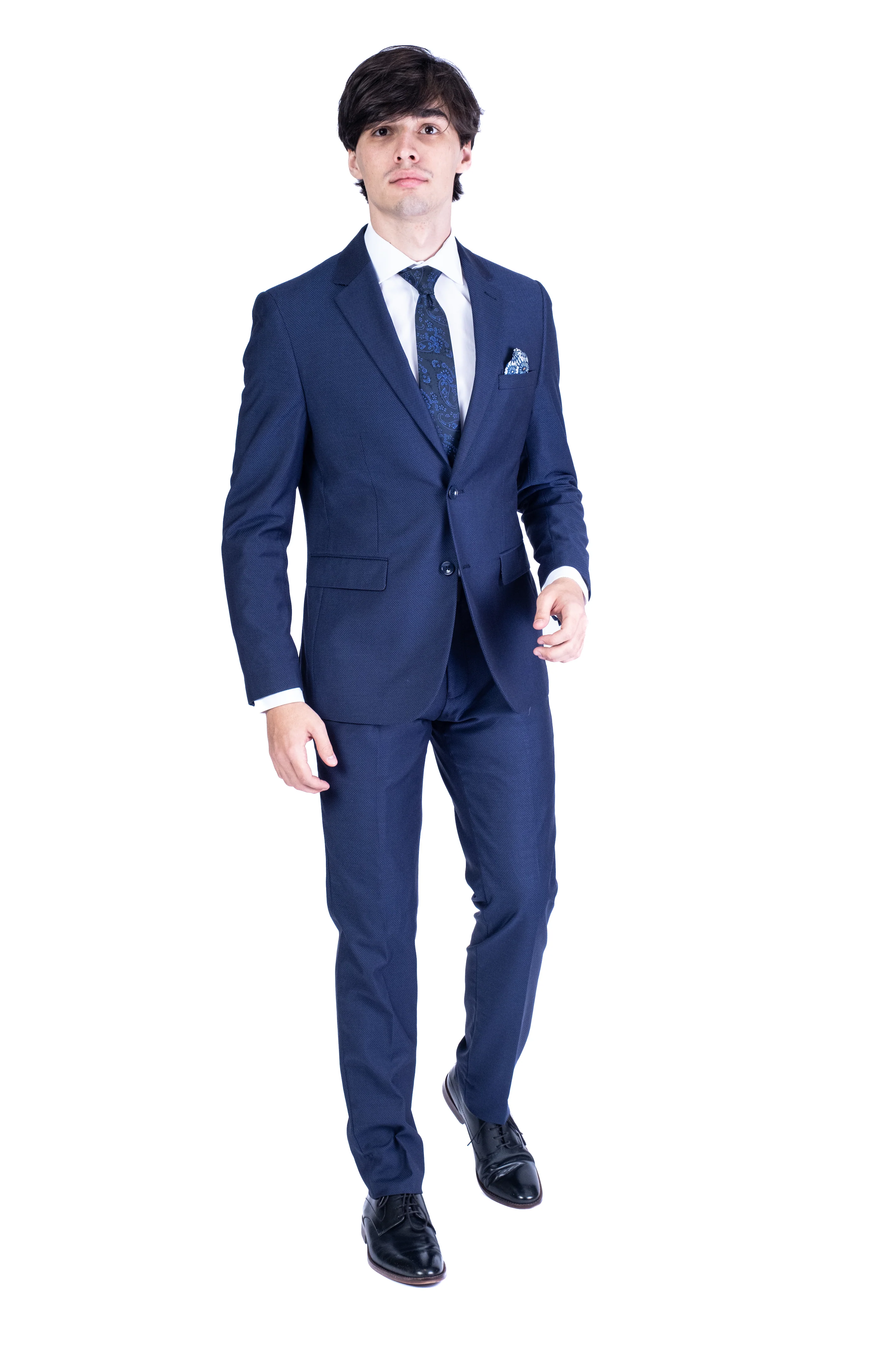Slim Fit Solid Suit - Dark Blue - Image 3