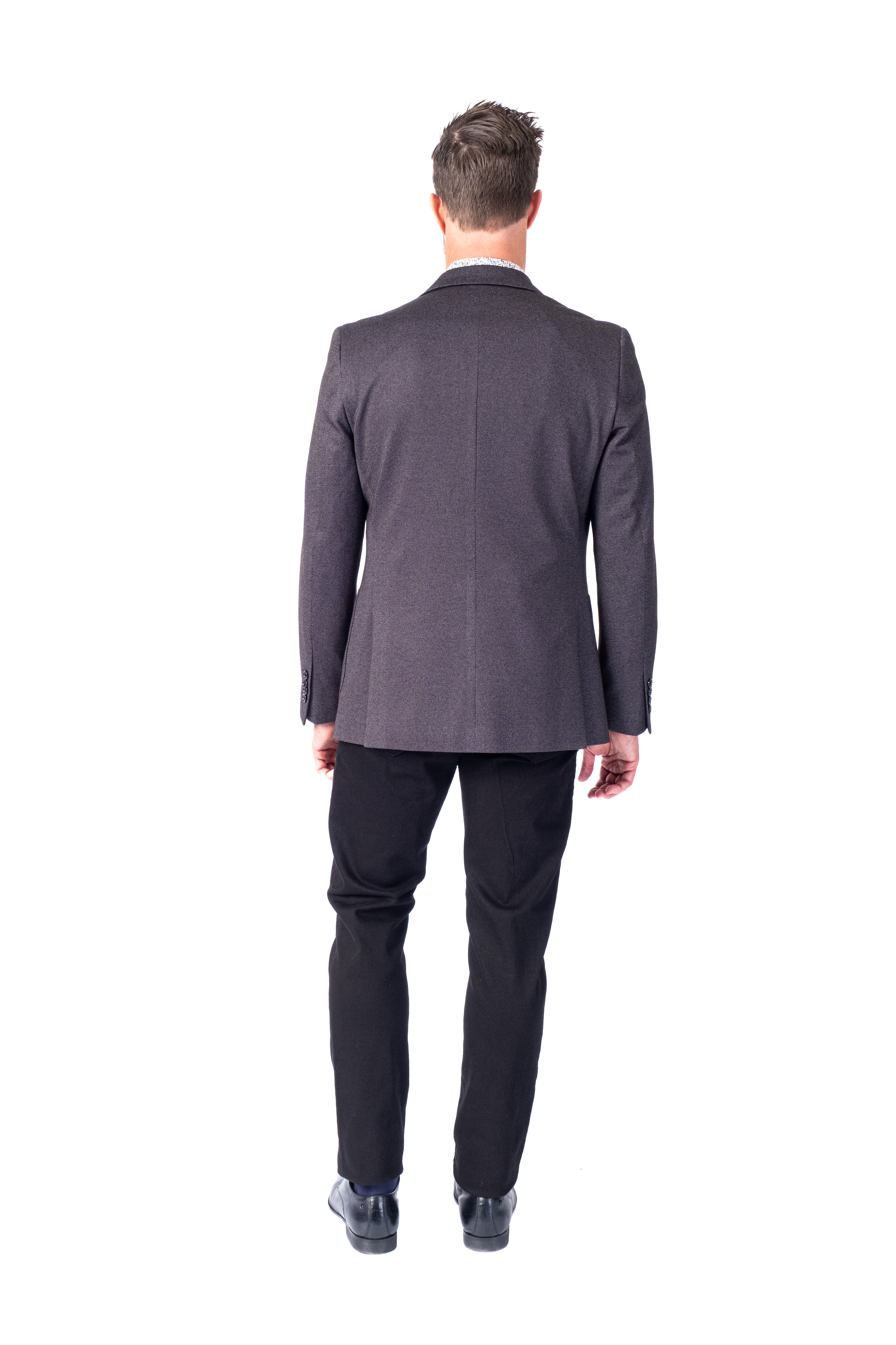 Textured Patch Pocket Blazer - Charcoal - Image 4