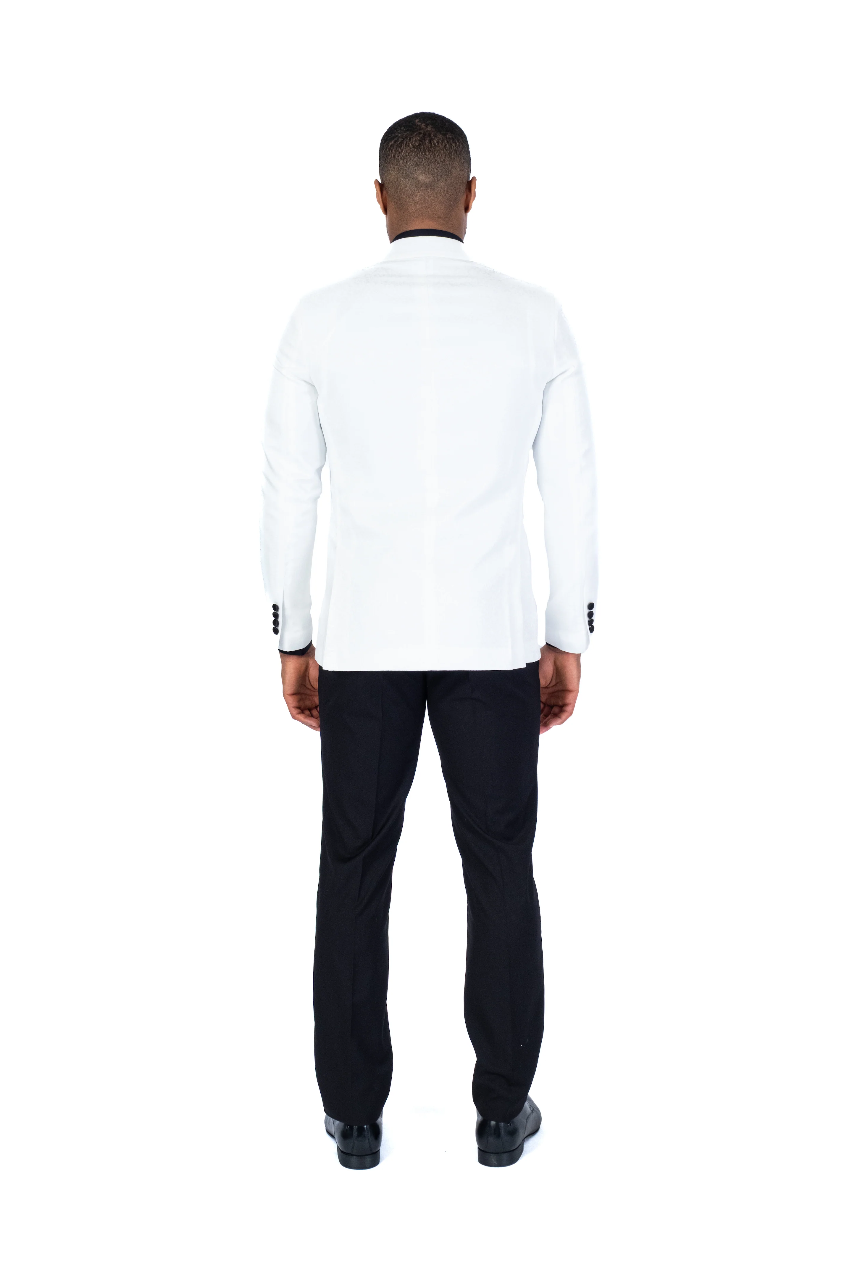 Tonal Paisley Tux w/ Solid Pant - White - Image 4