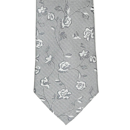 Tonal Floral Tie - Silver