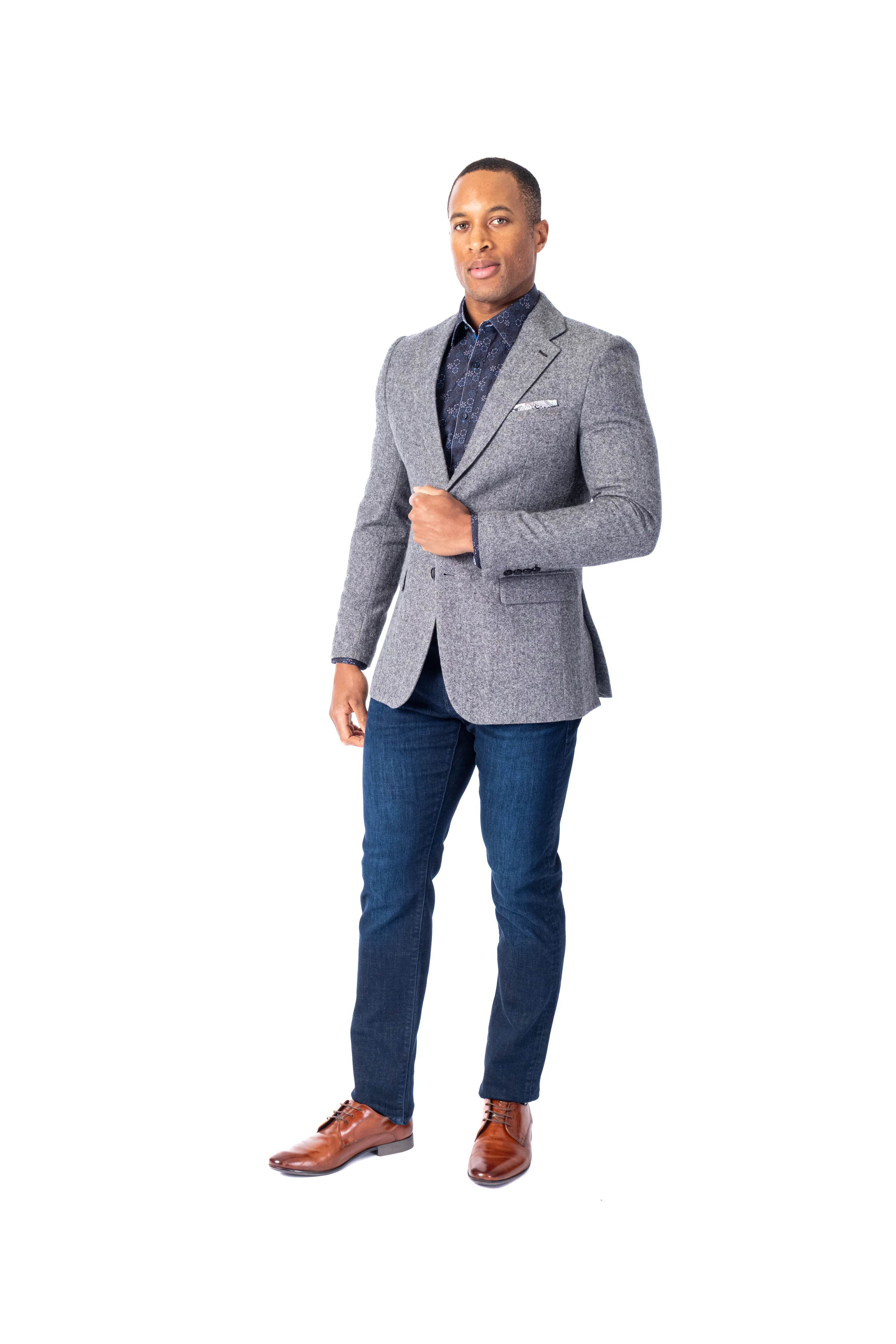 Tweed Blazer - Grey/Black - Image 4