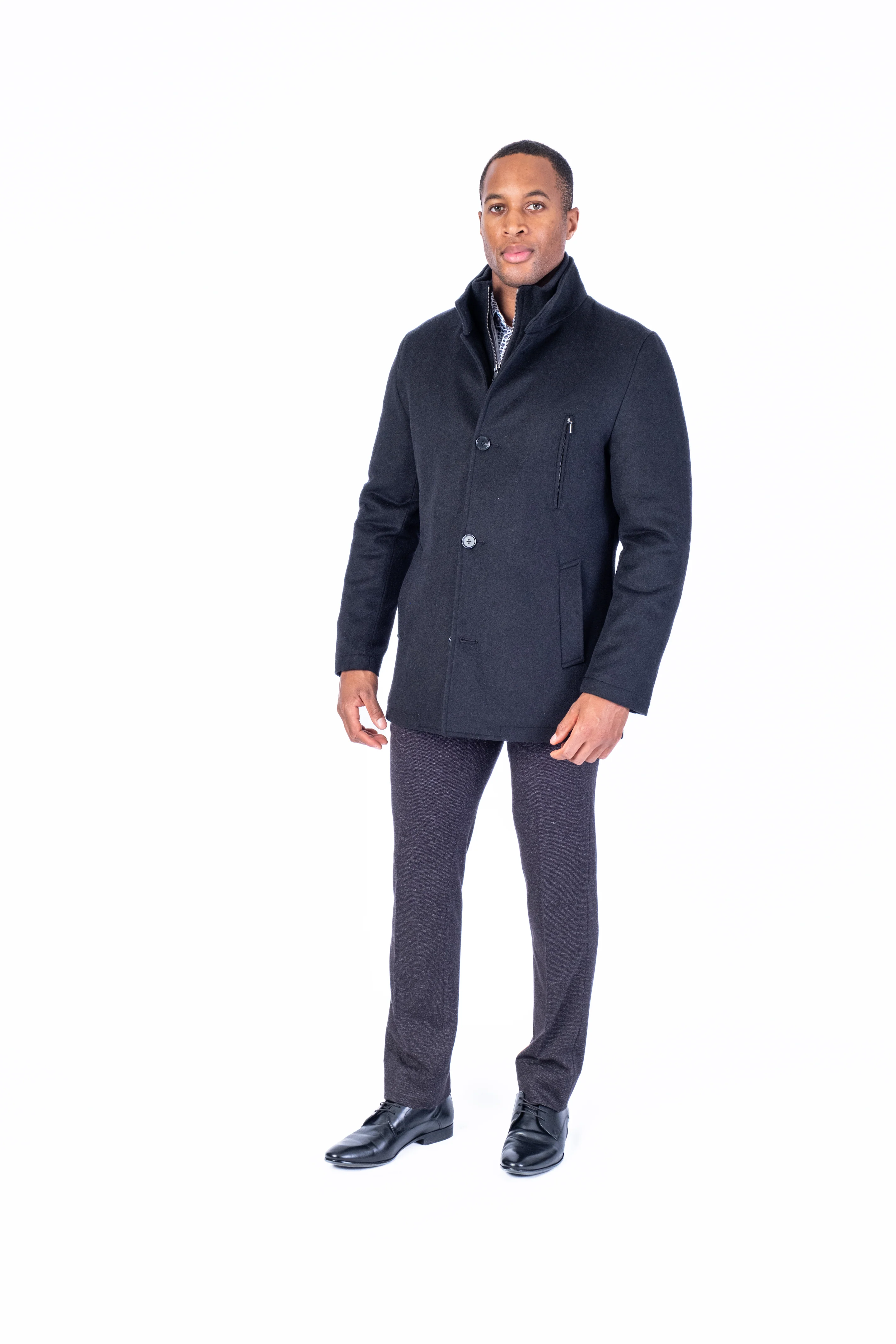 Wool & Cashmere Car Coat - Black - Image 3