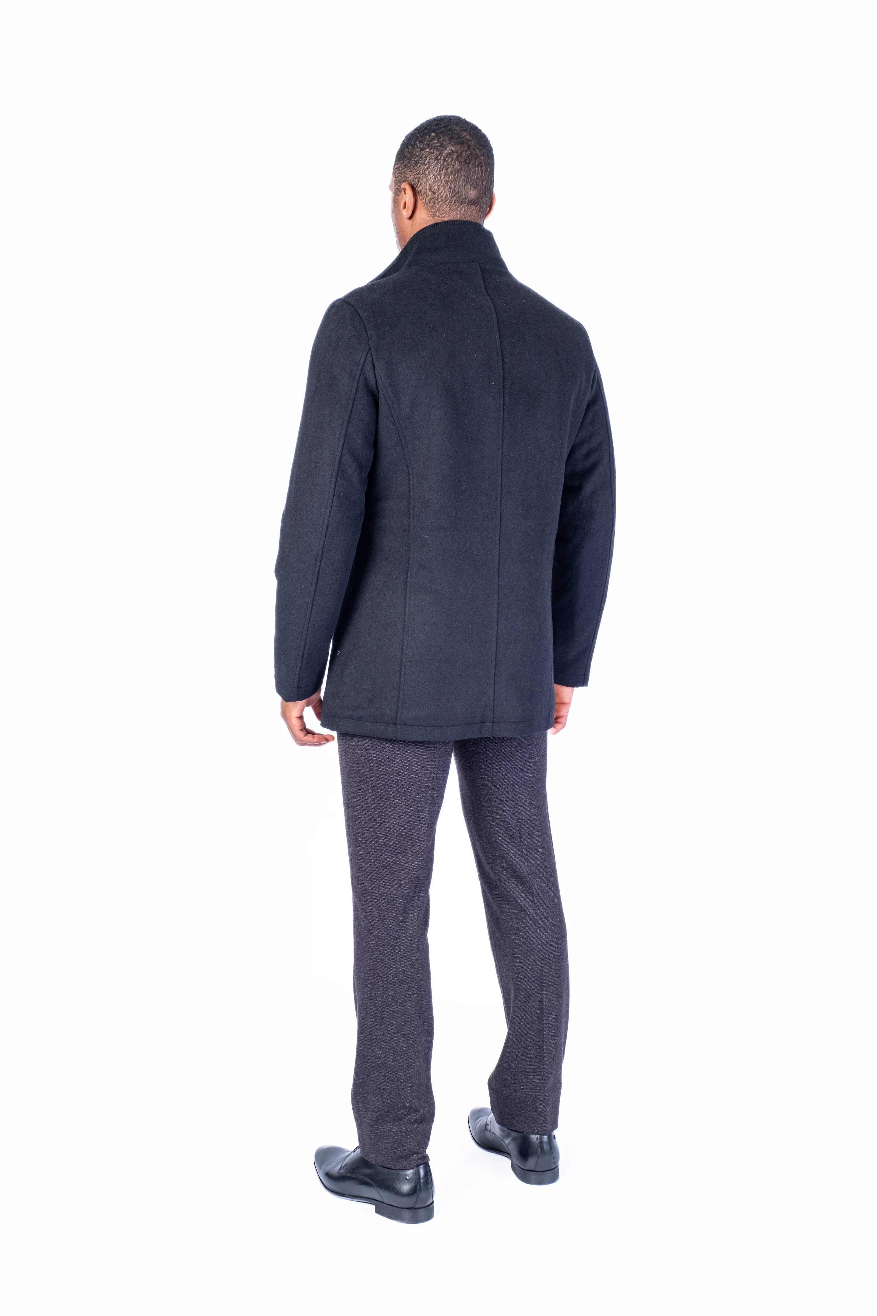 Wool & Cashmere Car Coat - Black - Image 4