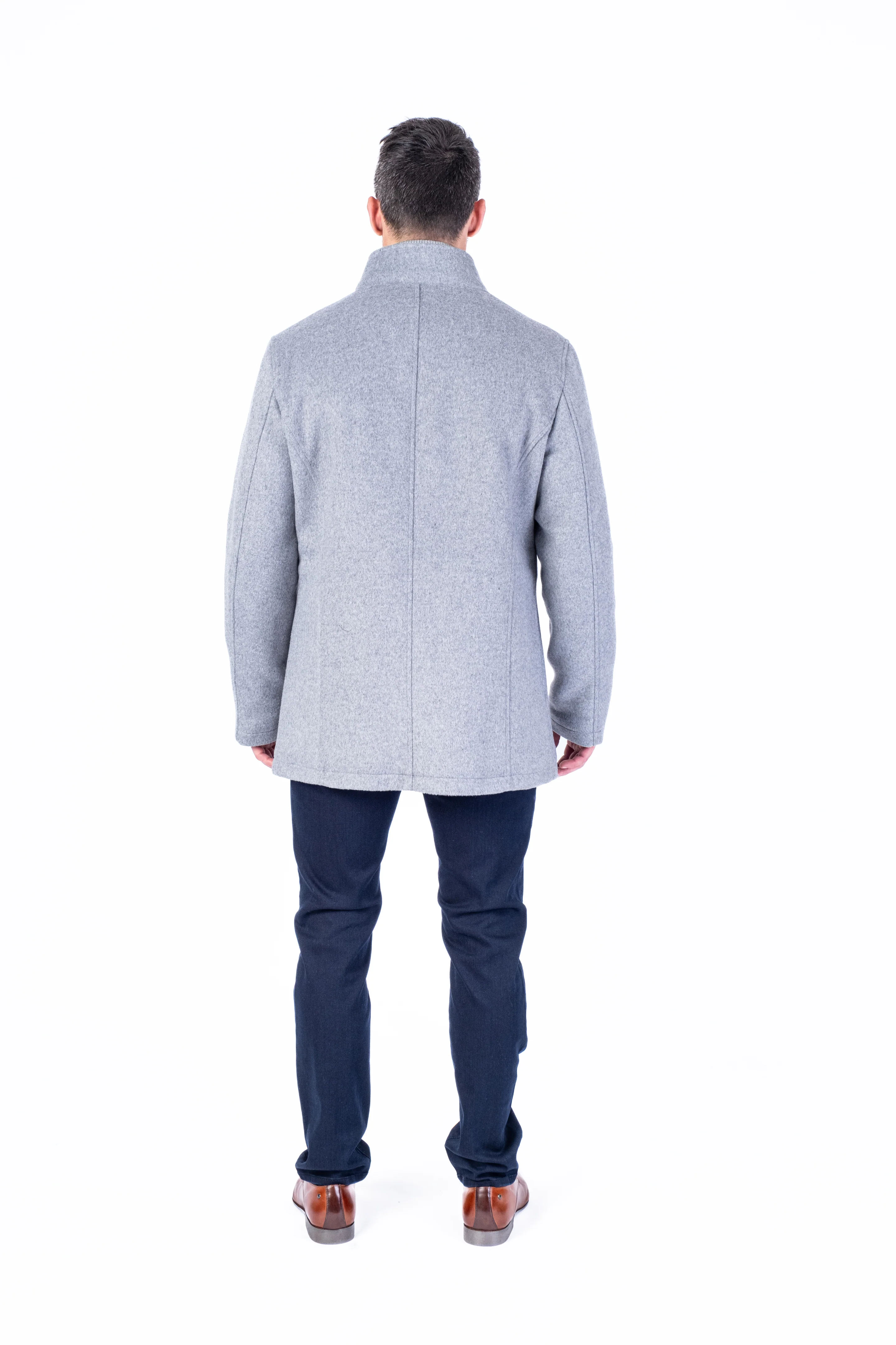 Wool & Cashmere Car Coat - Silver - Image 5