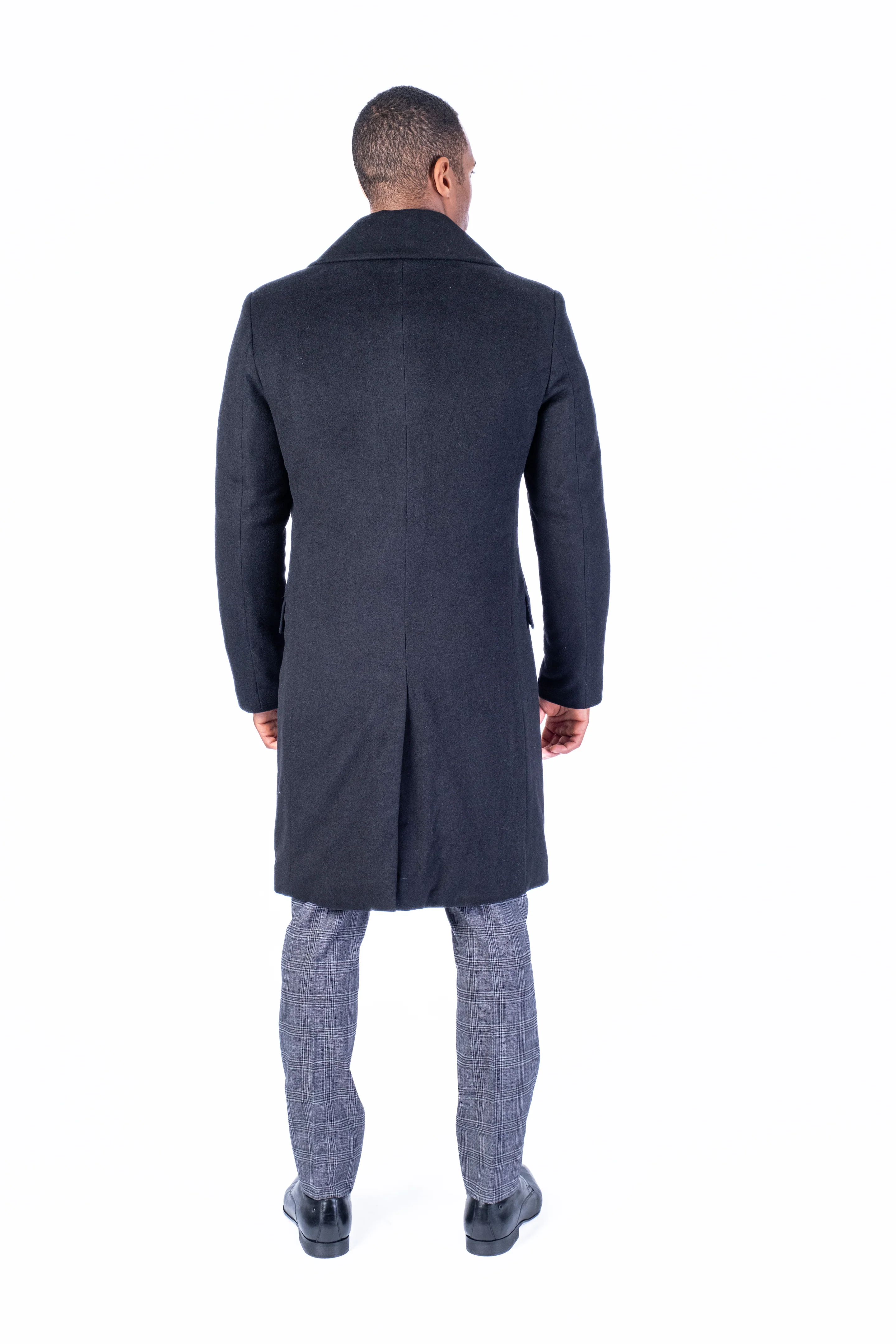 Wool & Cashmere Double-Breasted Topcoat - Black - Image 5