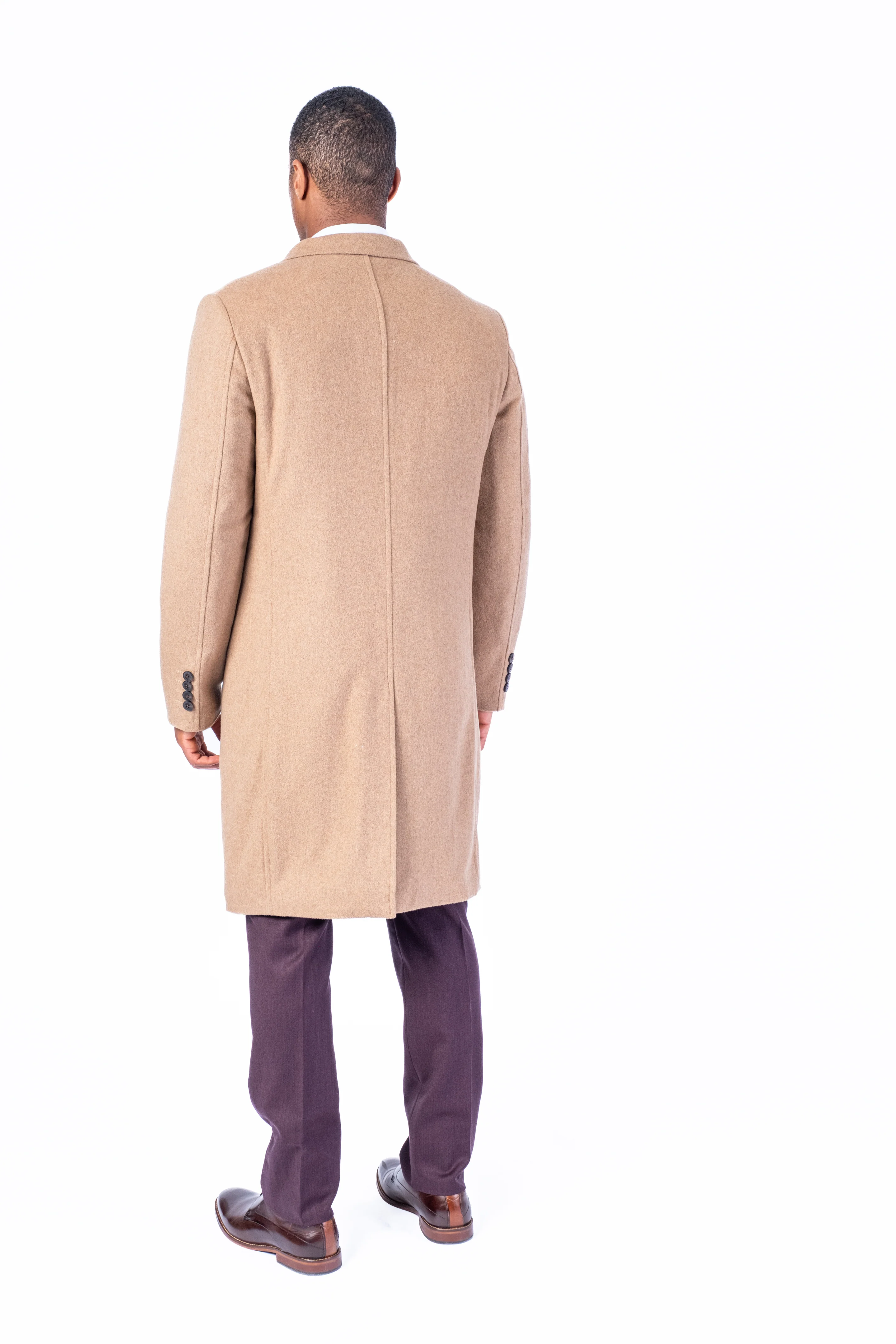 Wool & Cashmere Full Length Topcoat - Camel - Image 4