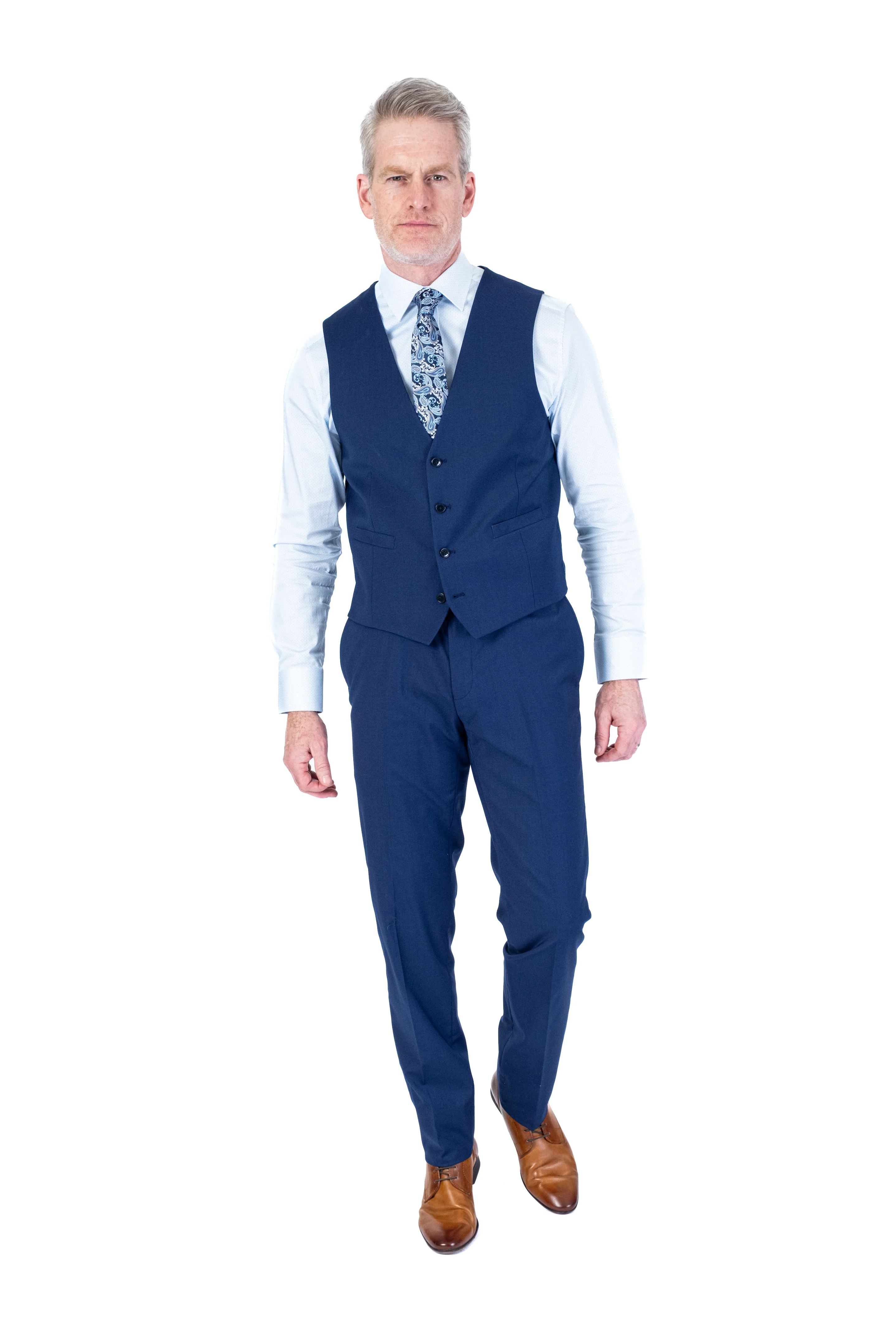 X-Fit 3pc Solid Stretch Suit - Blue - Image 4