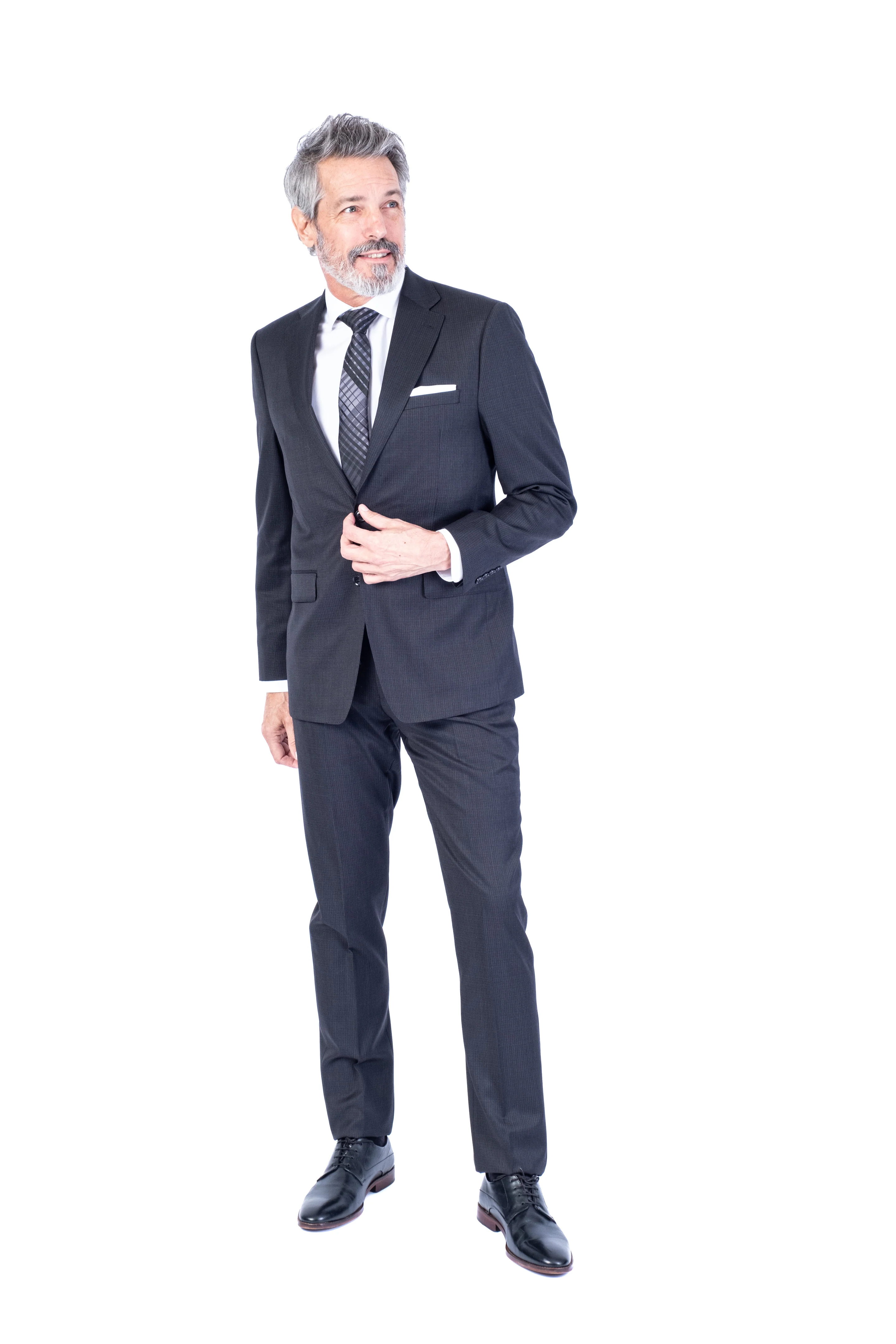 X-Slim Mini Grid Suit - Black - Image 3