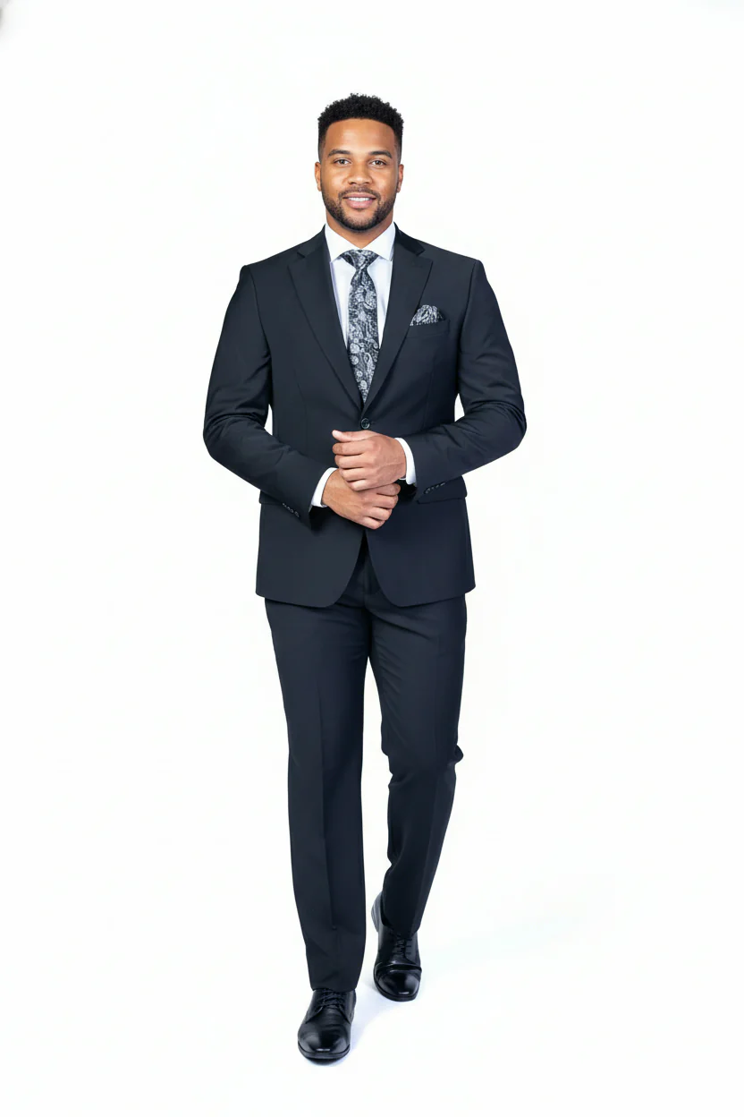 X-Slim MK Solid Suit (Big & Tall) - Black - Image 2