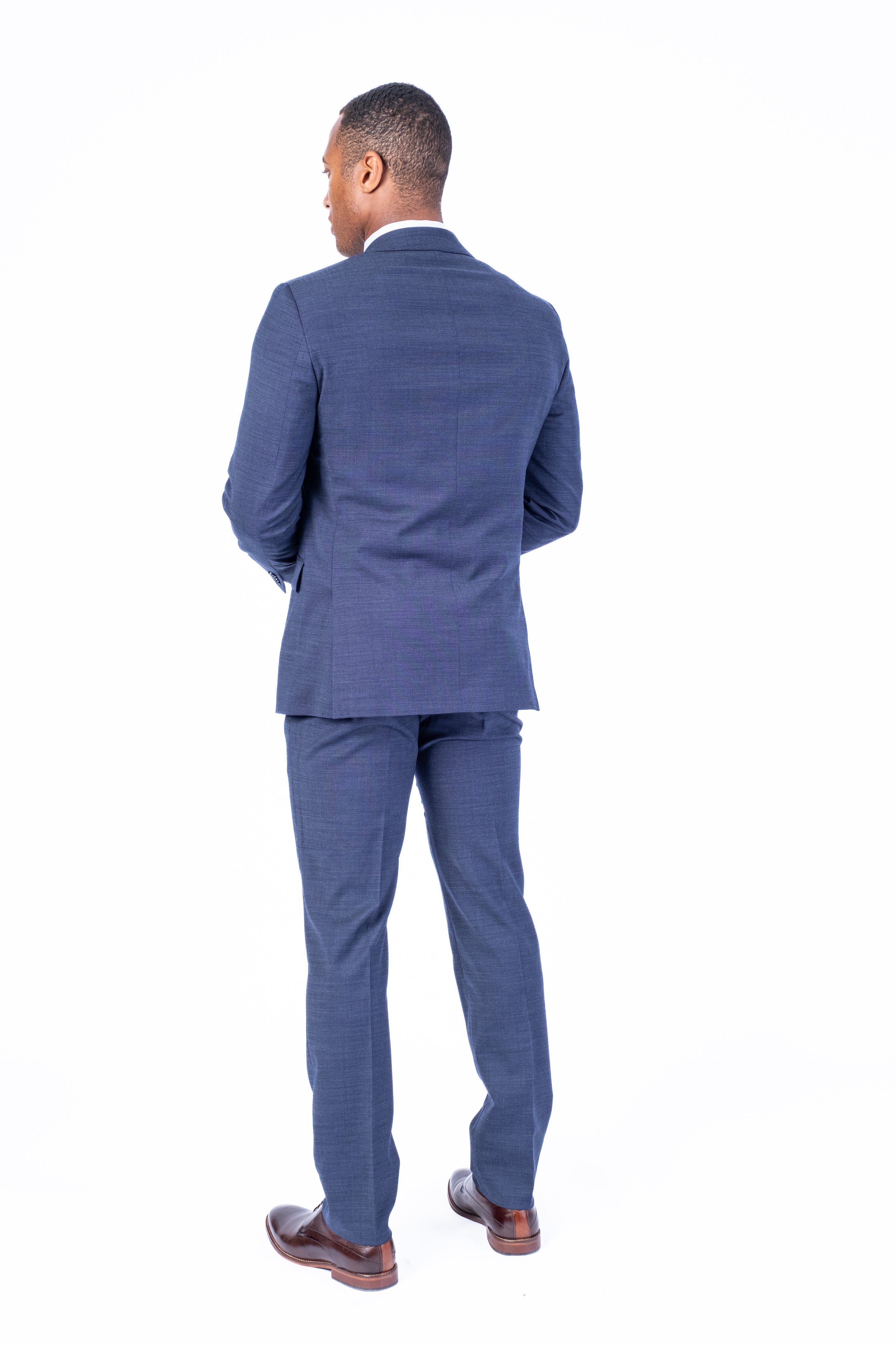 X-Slim Textured Suit - Navy - Image 4